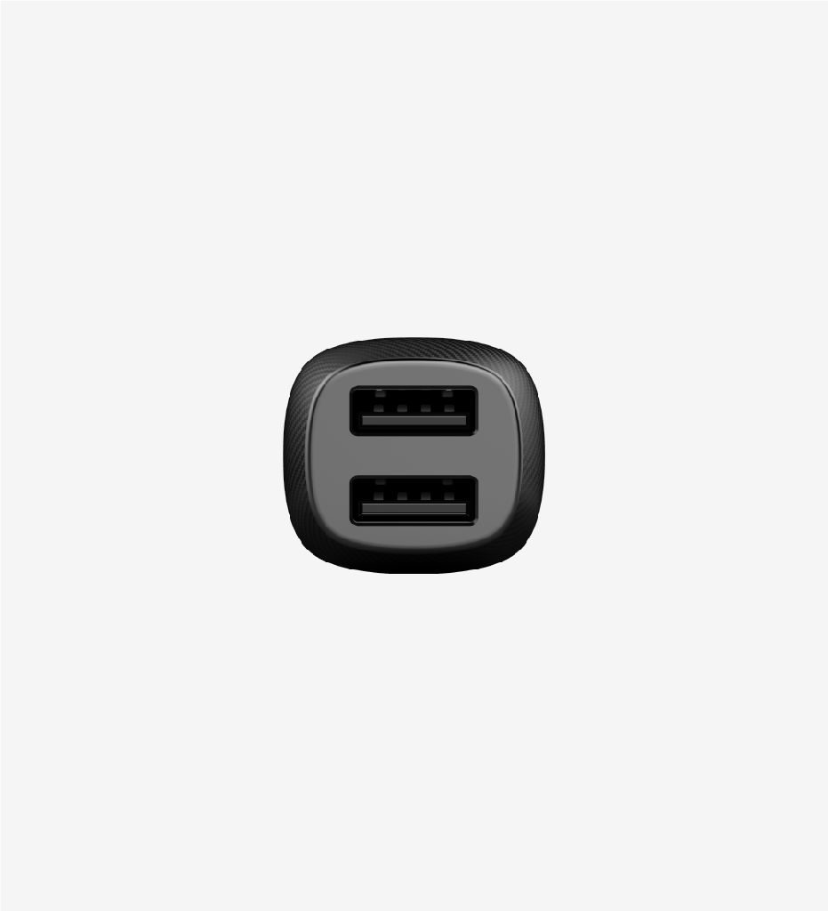C492 Safe Carbon look Lightning with Cable 12W Car Charger - 3
