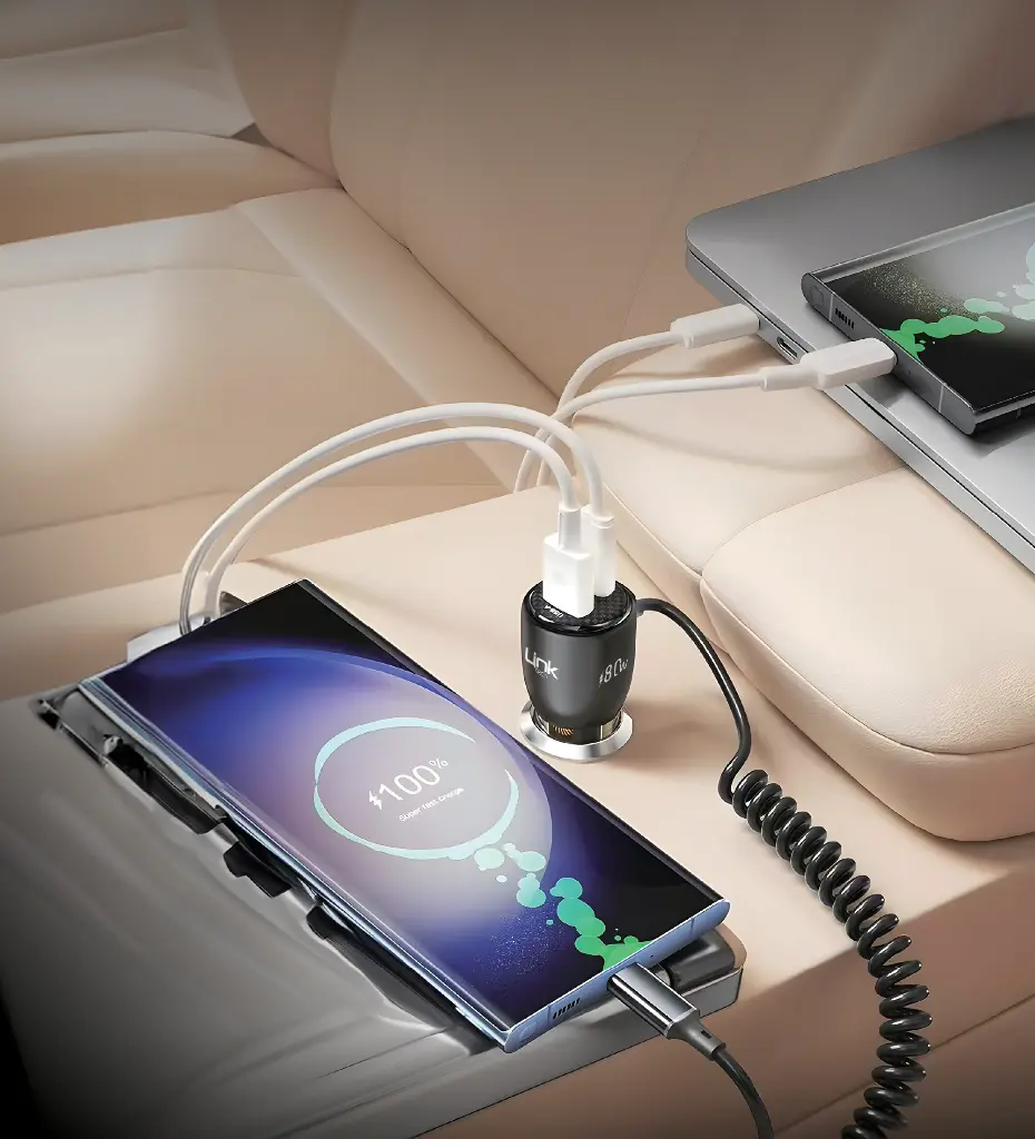 C509 Transparent 80W Dual PD & QC Super Fast Car Charger with Type-C Cable - 4