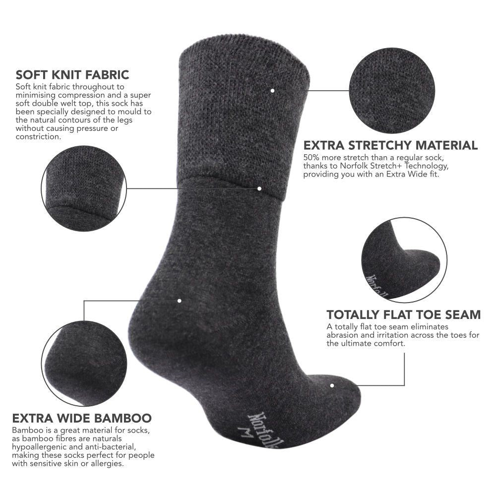 Cambridge Stretch+ Teknolojisine Sahip Ekstra Comfort Fit Bambu Çorap Lacivert 2'li Paket - 3