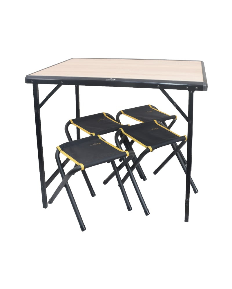 MDF Katlanır Masa Küçük + 4 Katlanır Tabure Set