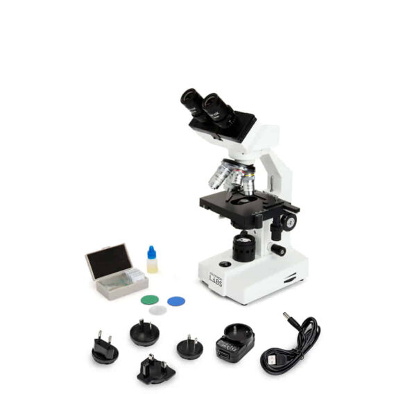 Celestron Labs CB1000CF Mikroskop - 1000x Zoom - Ayarlanabilir LED Işık - Binoküler Başlık - 5