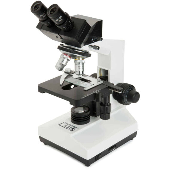 Celestron Labs CB2000C Trinoküler Bileşik Mikroskop – 40x-2000x Büyütme, Hazır Preparatlı, Kamera Uyumlu