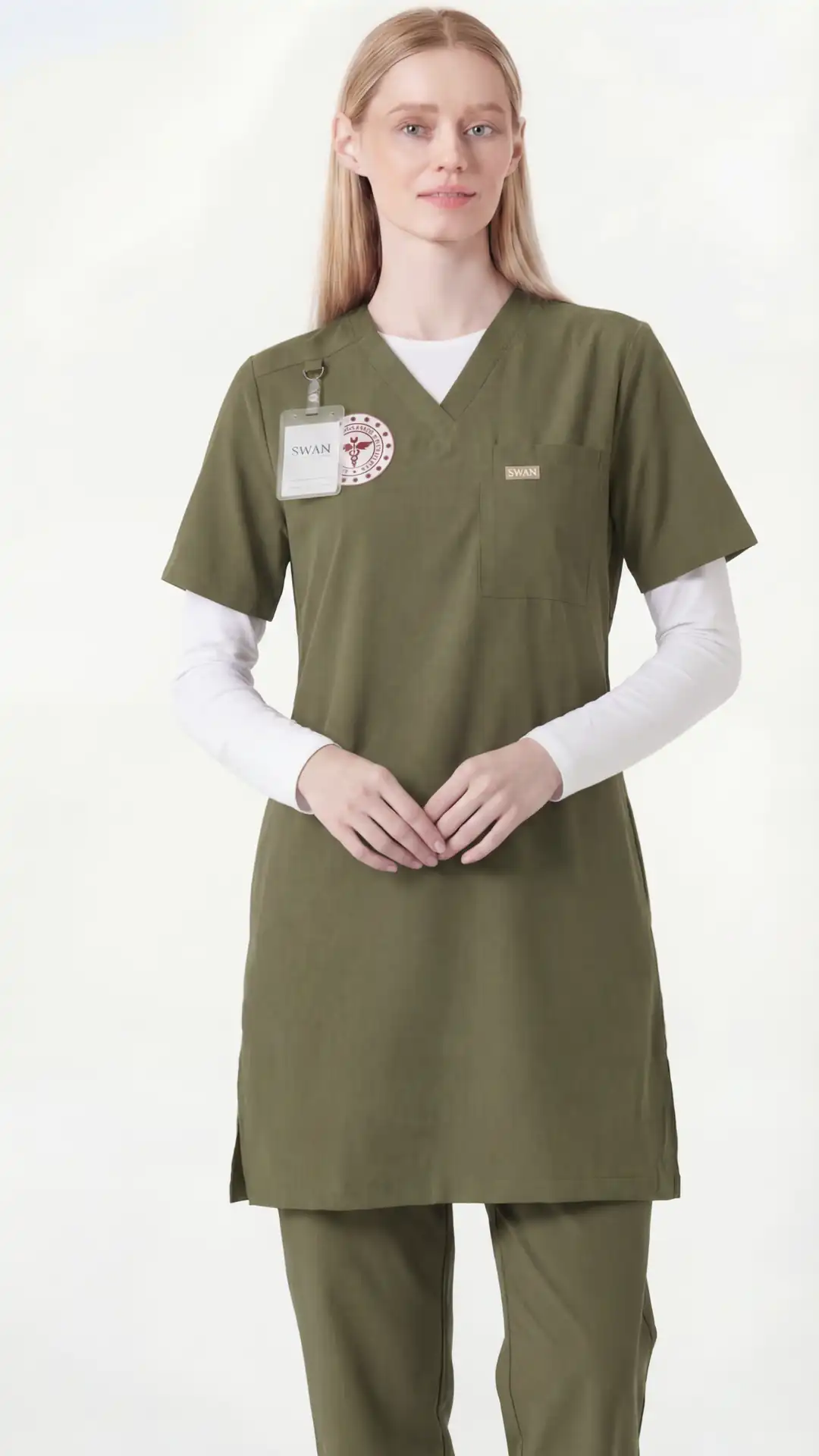 ÇİMEN YEŞİLİ - ECZACI TESETTÜR  ÜNİFORMA TAKIM