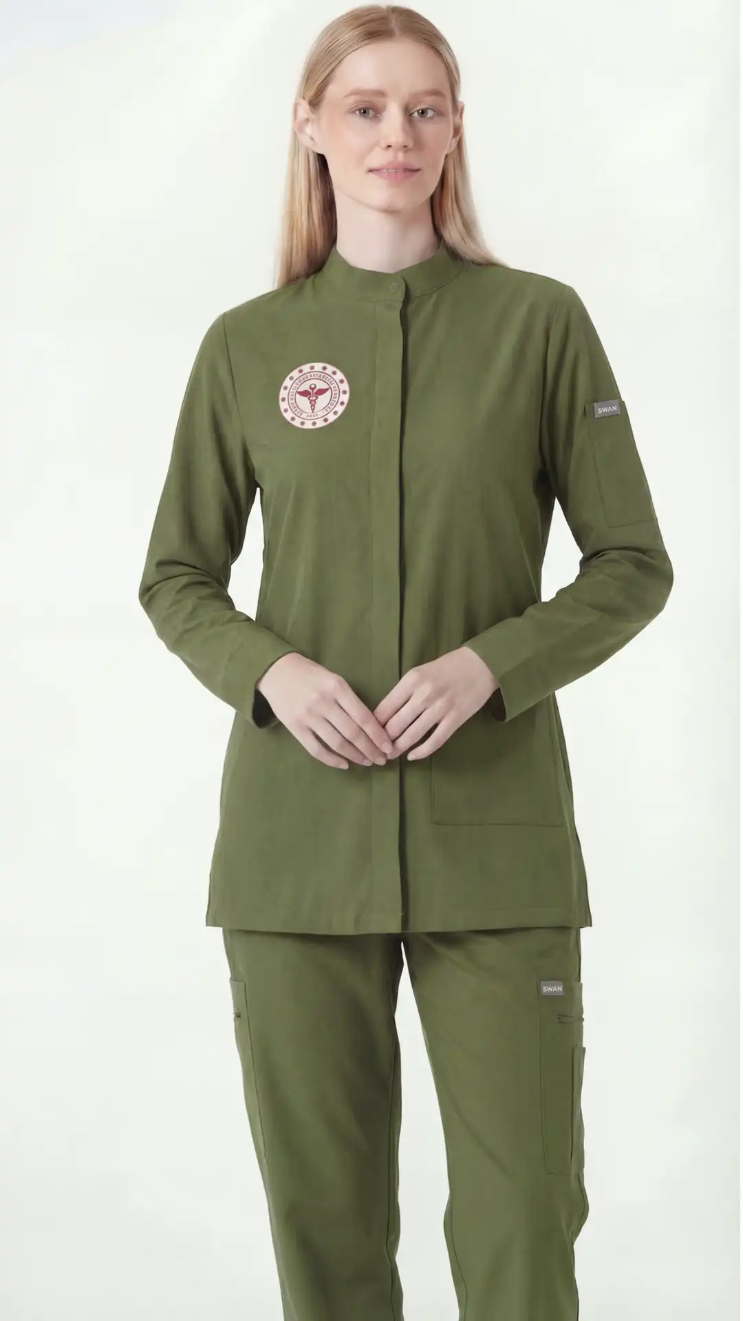 ÇİMEN YEŞİLİ - ECZACI TESETTÜR  ÜNİFORMA TAKIM (UZUN KOLLU)