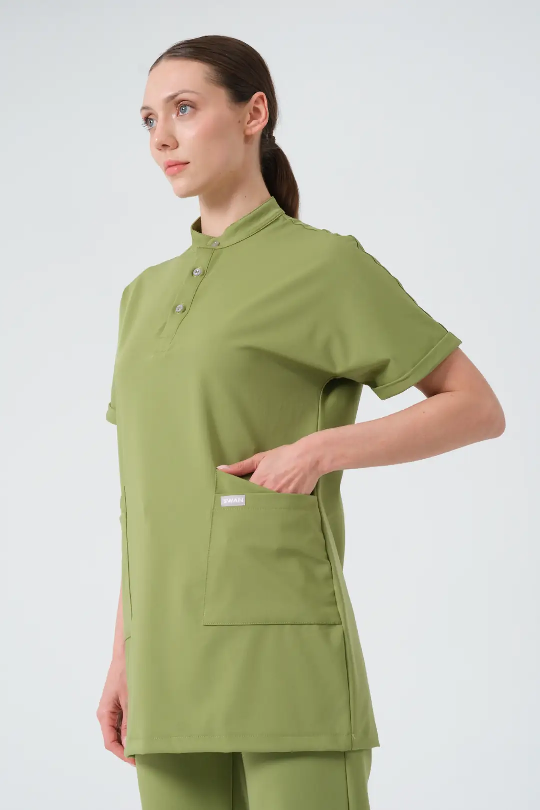 ÇİMEN YEŞİLİ - ECZACI TESETTÜR ÜST ÜNİFORMA (ELIT)