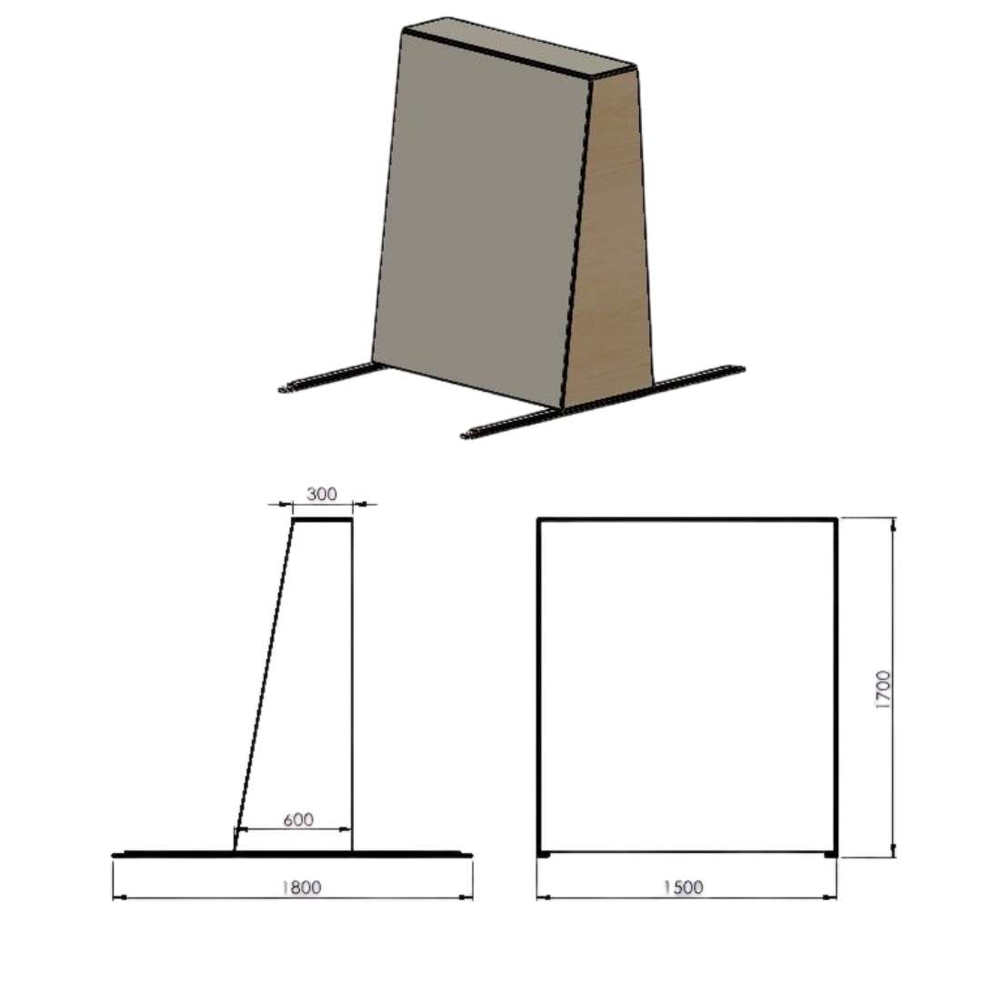Cimnastik Parkur Ekipmanı – Eğilimli Duvar Tırmanış Modülü (170 cm | Doğal Ahşap) - 2