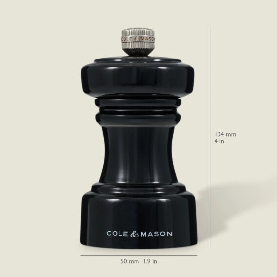 Cole & Mason Hoxton Parlak Siyah Biber Değirmeni 104mm - 3