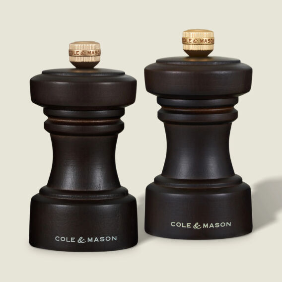 Cole & Mason Hoxton Çikolata Renkli Tuz ve Biber Değirmenleri 104mm
