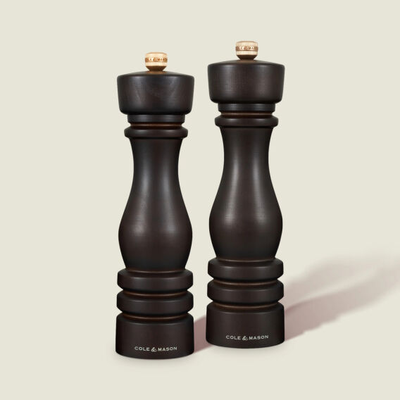 Cole & Mason London Çikolata Renkli Ahşap Tuz ve Biber Değirmenleri 220mm