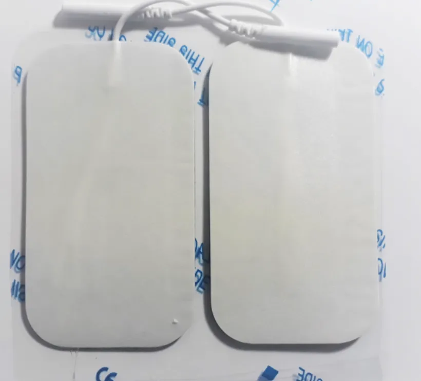 Chattanooga ve Compex Tens Cihazı Uyumlu Elektrot Pedi, Düz Girişli-Kablolu-Soketli 5 x 9 cm