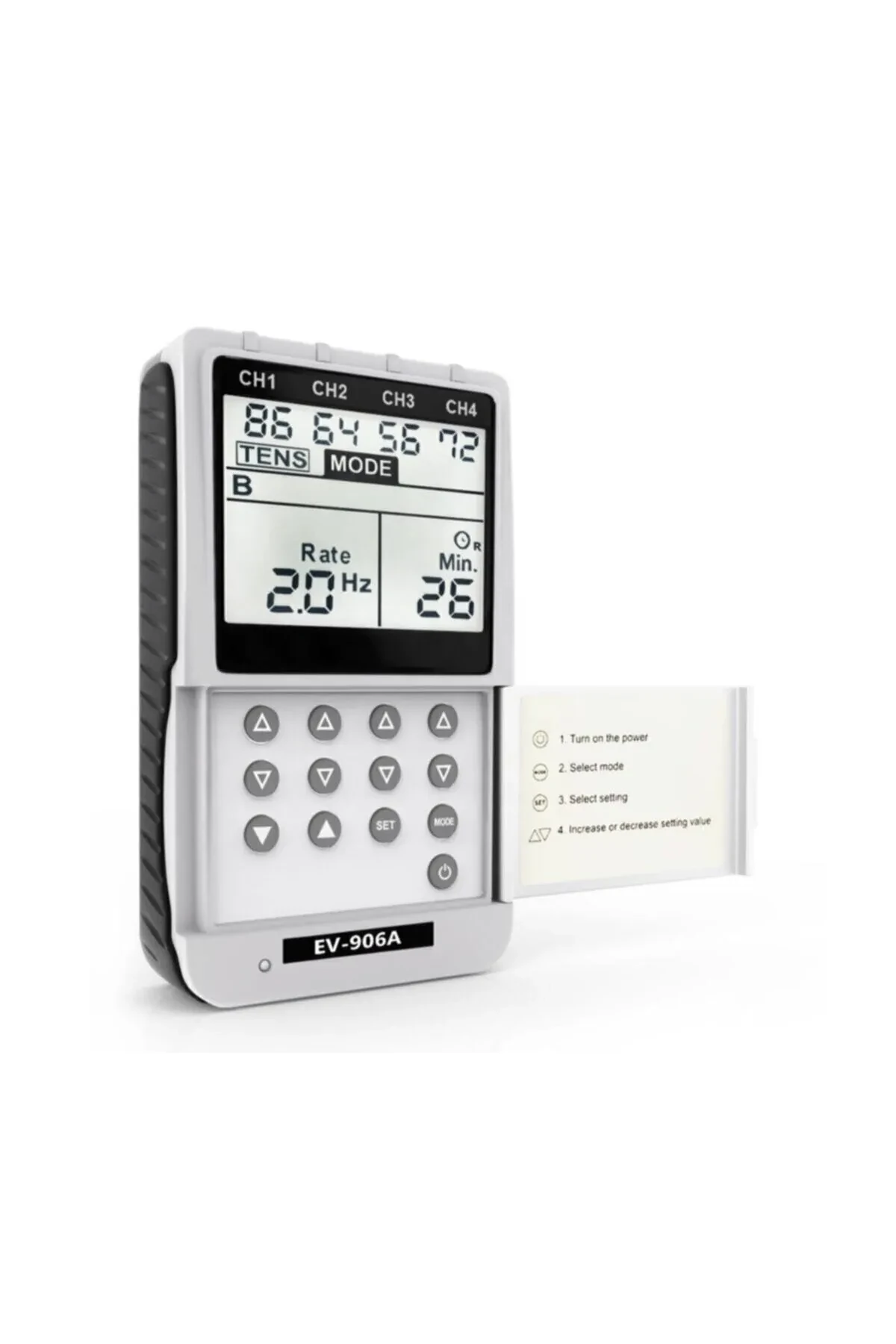 Everyway EV-906A Dijital Tens Ems 4 Kanallı Kas Stimülatörü Adaptörlü