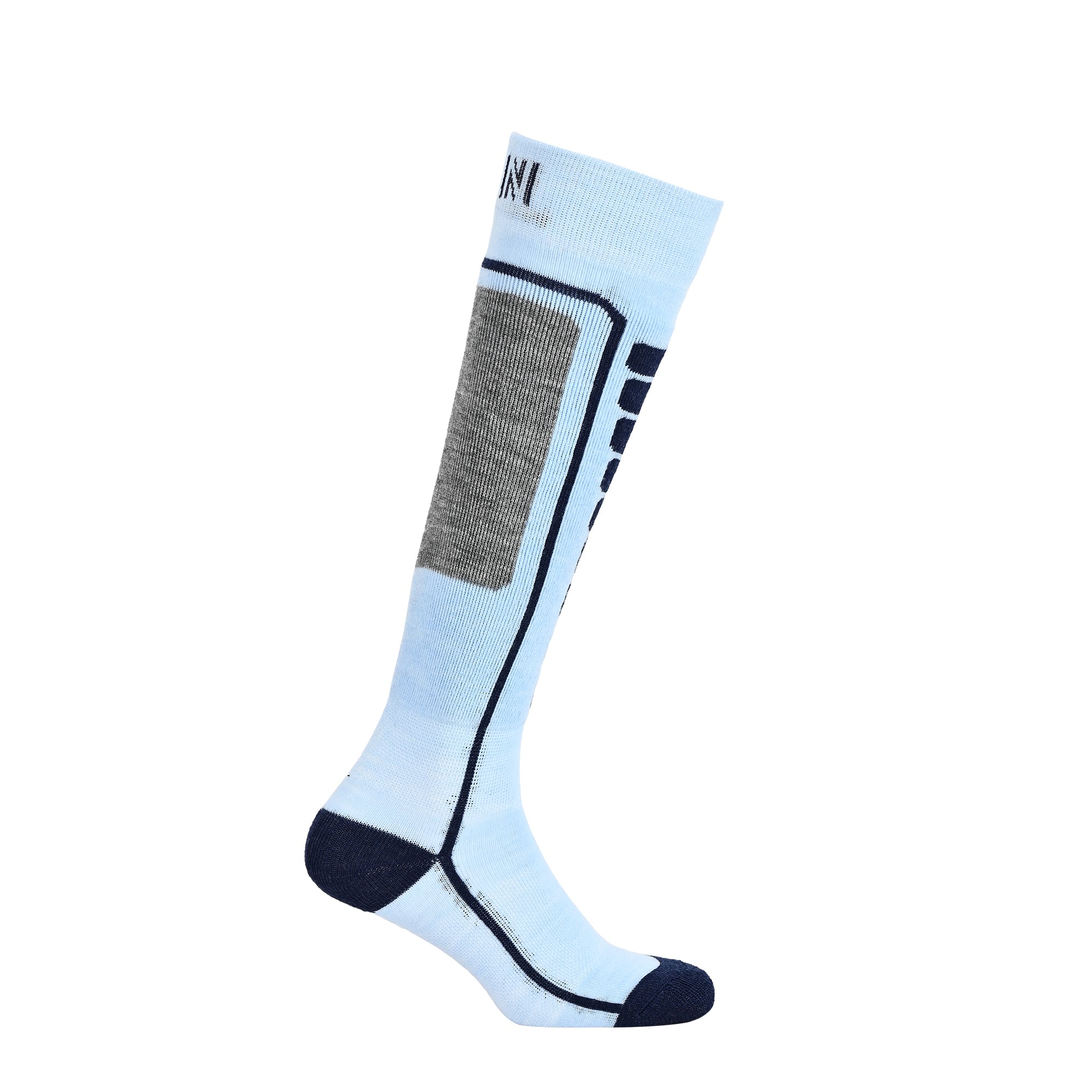 Courchevel Merinos Yünü Hafif Çocuk Kayak Çorabı Buz Mavi 1 Çift - 5