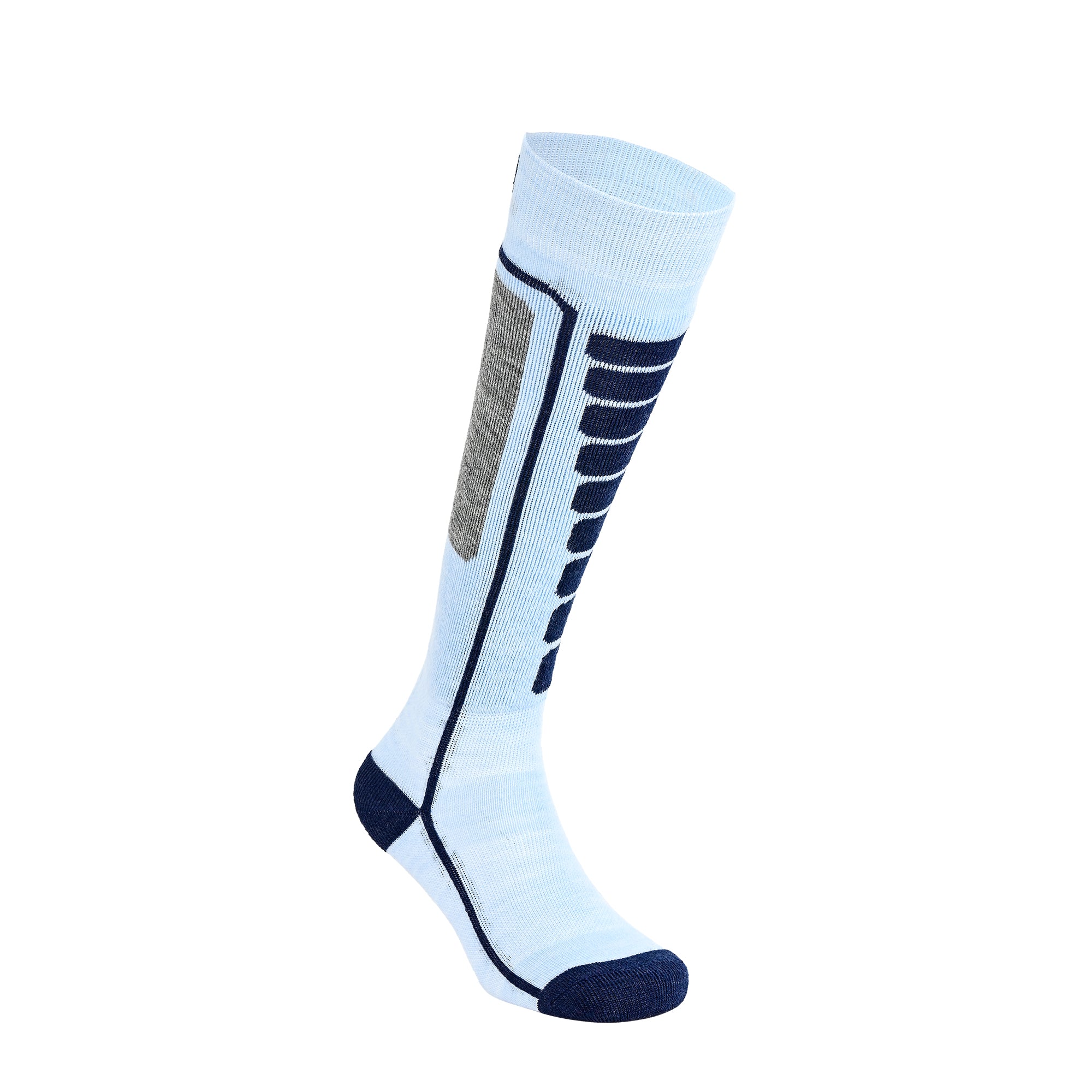Courchevel Merinos Yünü Hafif Çocuk Kayak Çorabı Buz Mavi 1 Çift - 6