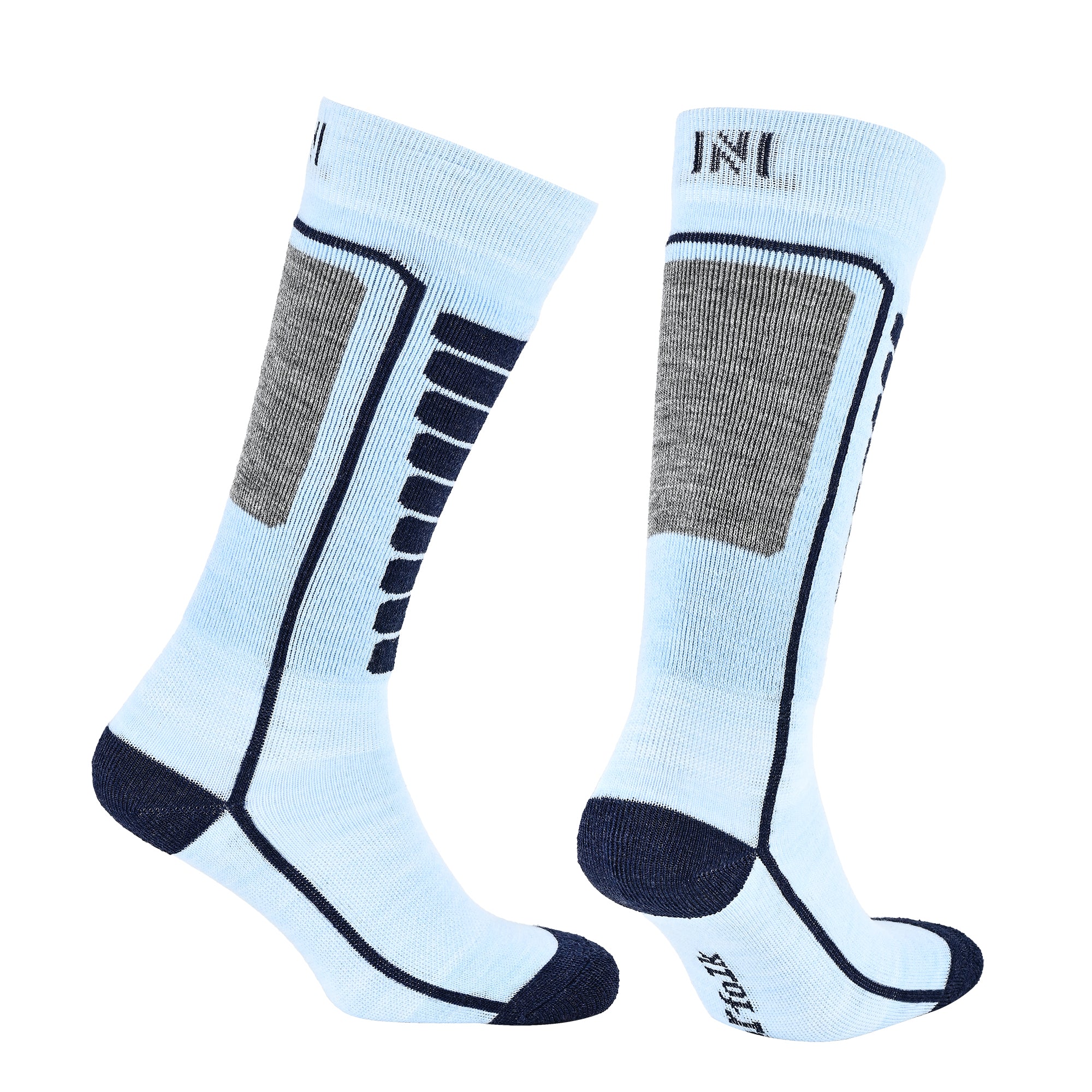 Courchevel Merinos Yünü Hafif Çocuk Kayak Çorabı Buz Mavi 2'li Paket - 4