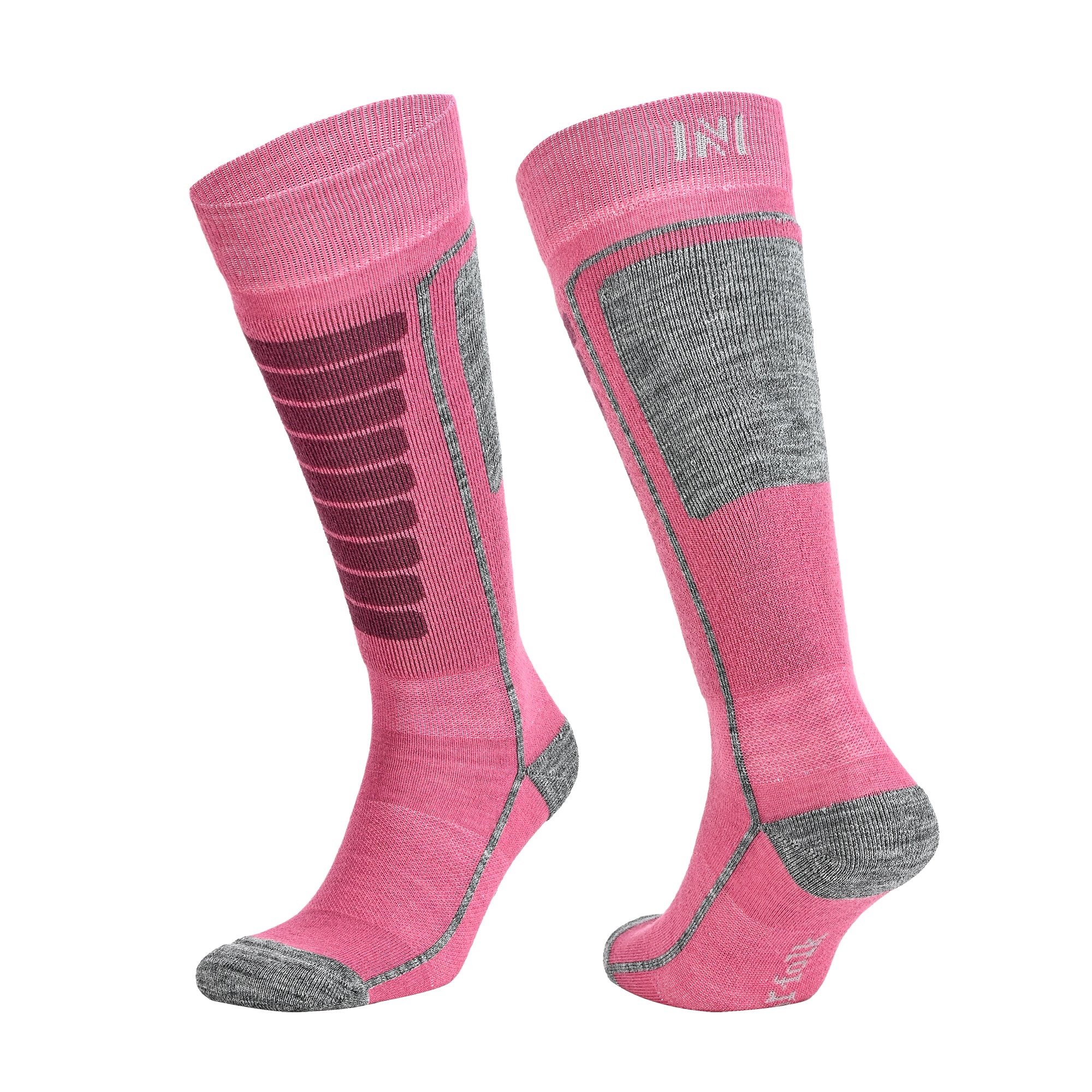 Courchevel Merinos Yünü Hafif Çocuk Kayak Çorabı Pembe 2'li Paket - 3