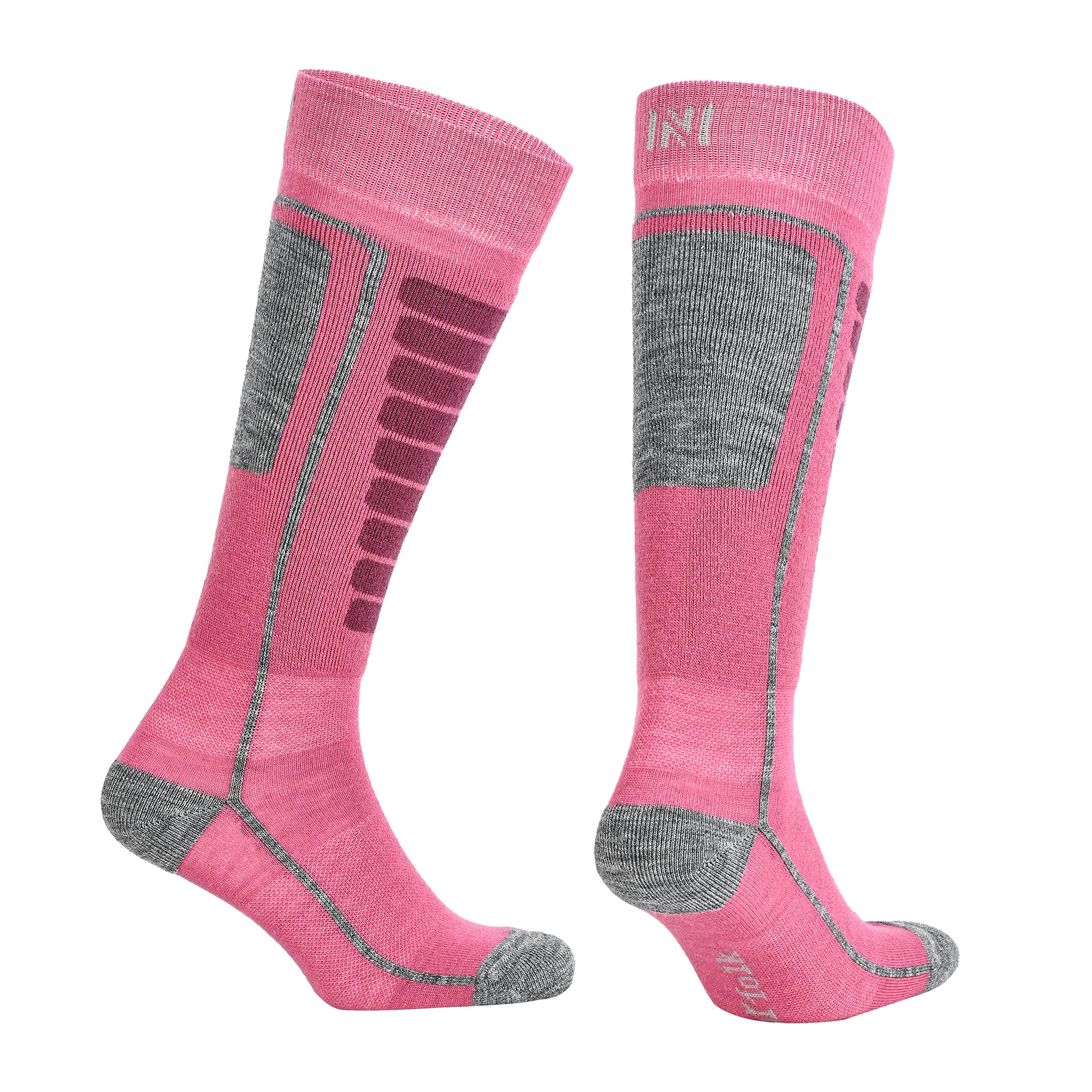 Courchevel Merinos Yünü Hafif Çocuk Kayak Çorabı Pembe 1 Çift