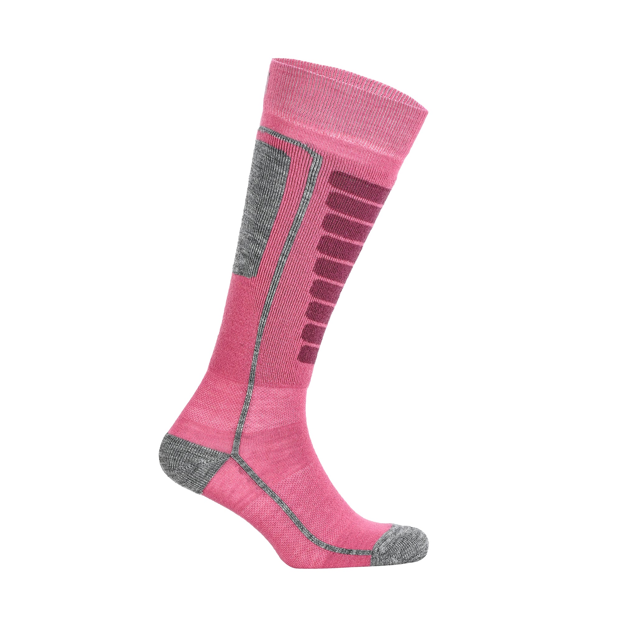 Courchevel Merinos Yünü Hafif Çocuk Kayak Çorabı Pembe 1 Çift - 6