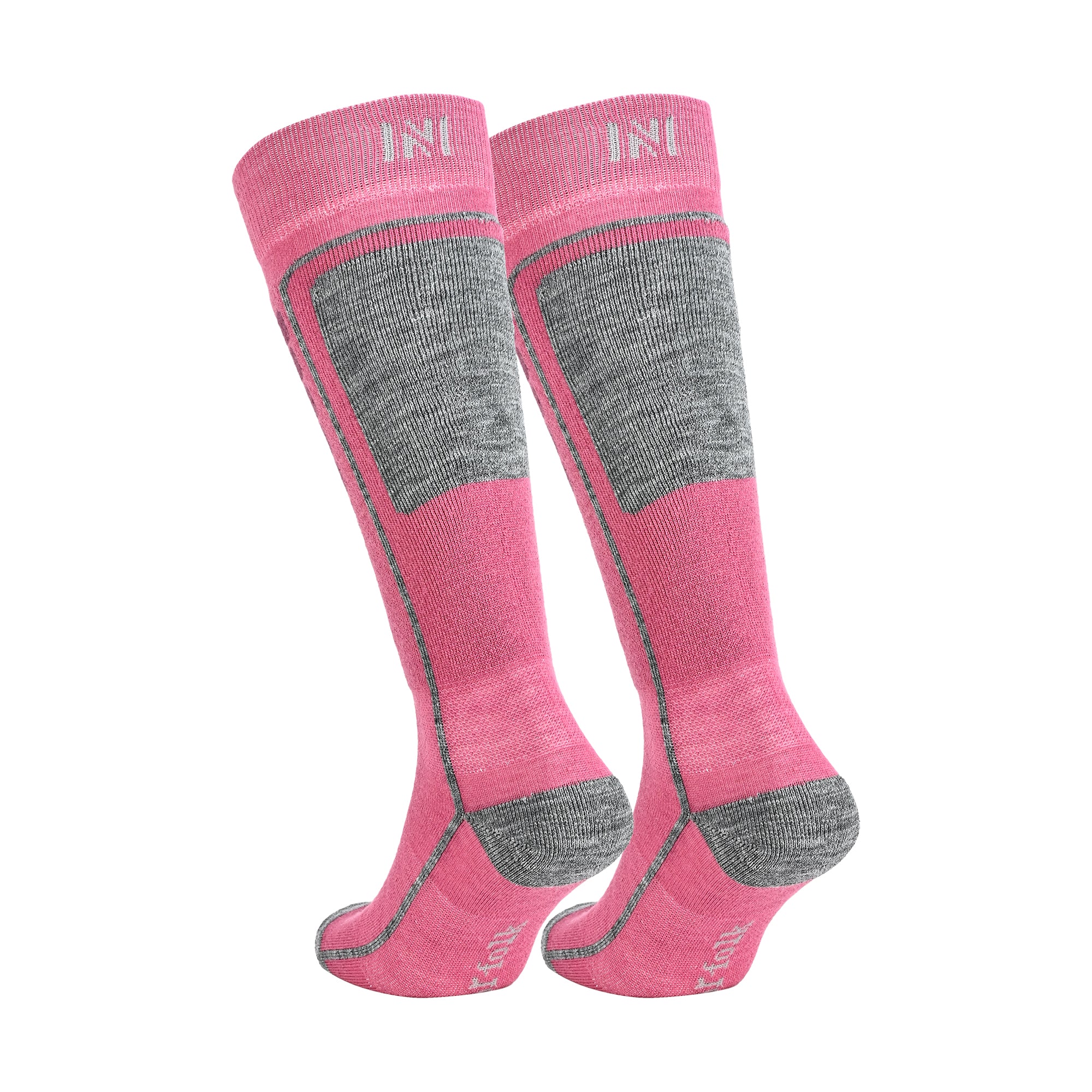 Courchevel Merinos Yünü Hafif Çocuk Kayak Çorabı Pembe 2'li Paket - 5