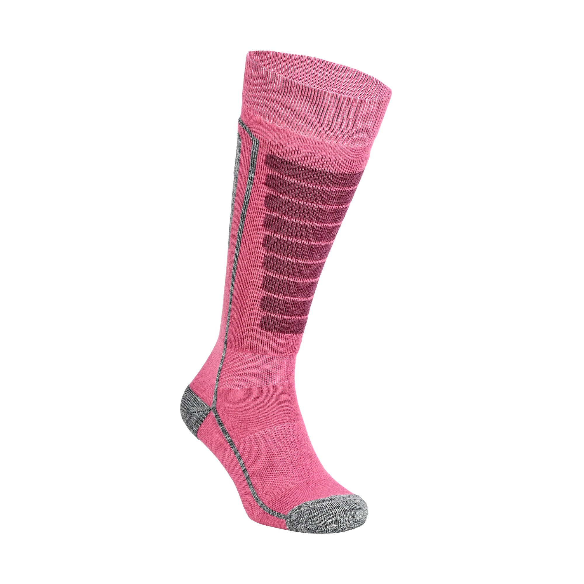 Courchevel Merinos Yünü Hafif Çocuk Kayak Çorabı Pembe 2'li Paket - 8