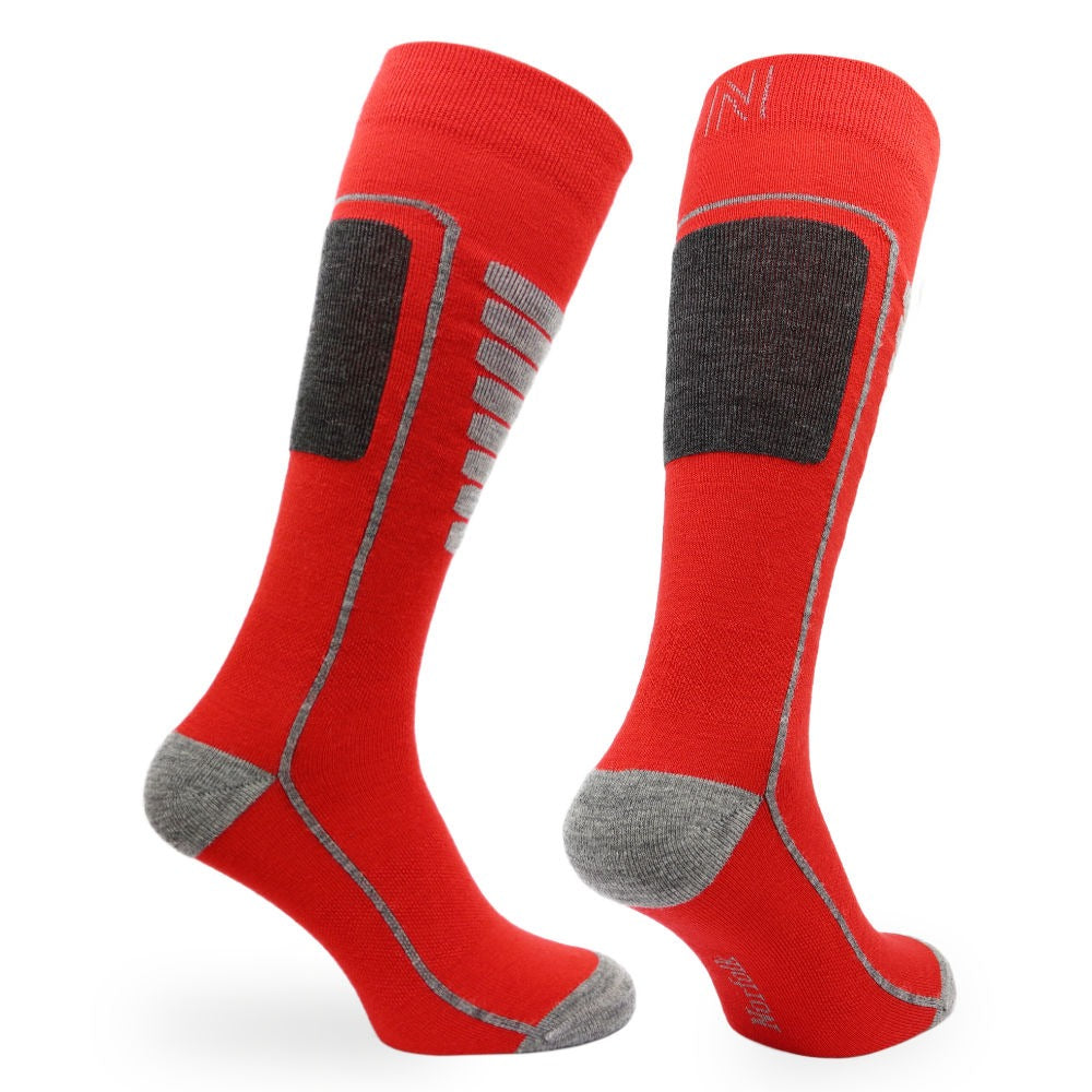 Courchevel Merinos Yünü Hafif Kayak Çorabı Kırmızı