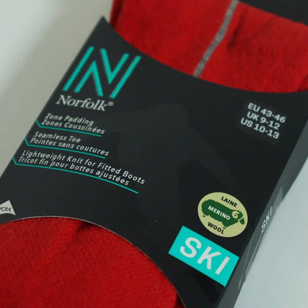 Courchevel Merinos Yünü Hafif Kayak Çorabı Kırmızı - 3