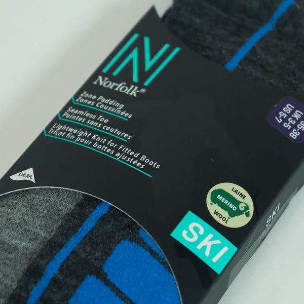 Courchevel Merinos Yünü Hafif Kayak Çorabı Mavi - 3