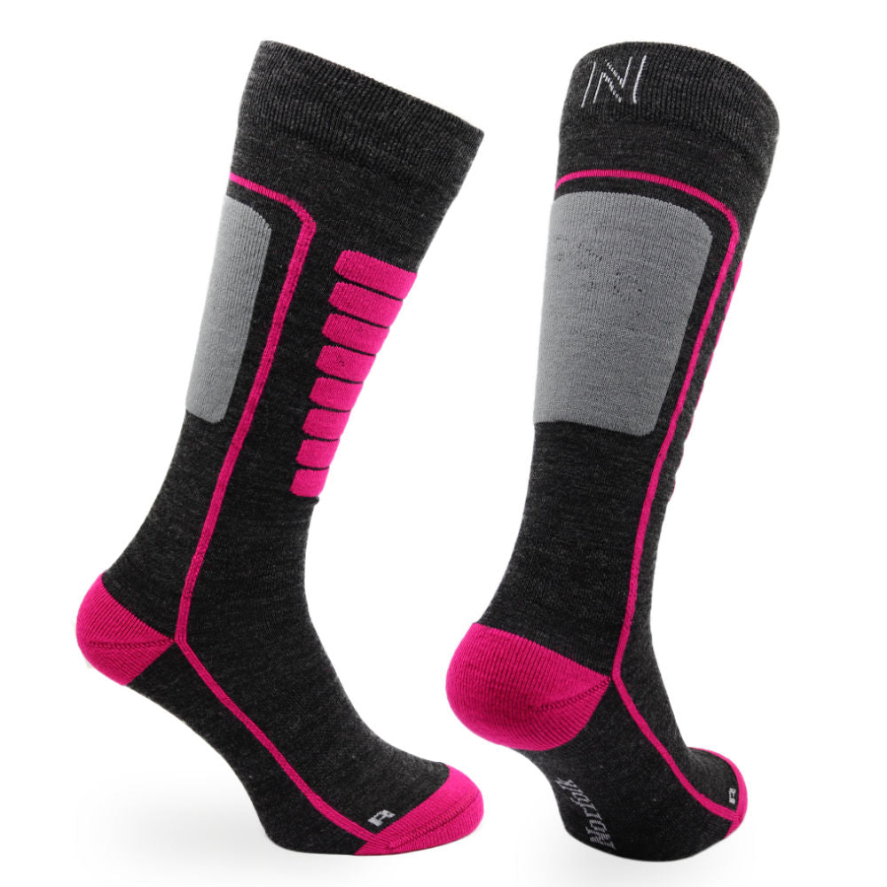 Courchevel Merinos Yünü Hafif Kayak Çorabı Pembe