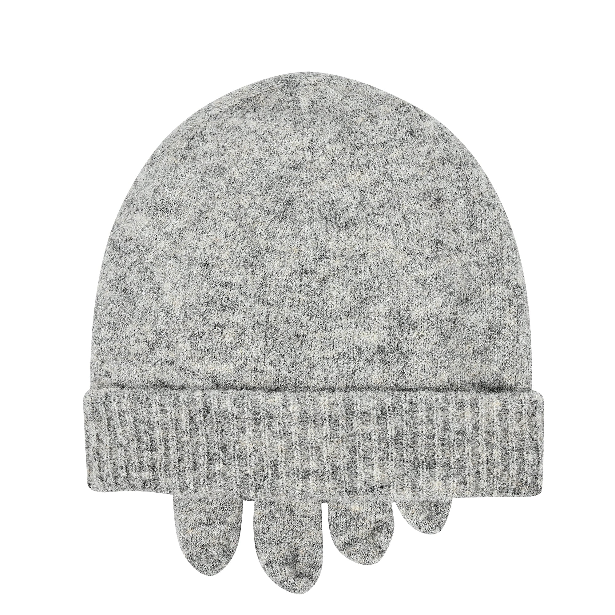 DAPHNE Alpaka Yün Bere ve Eldiven Seti (Gri) - 5