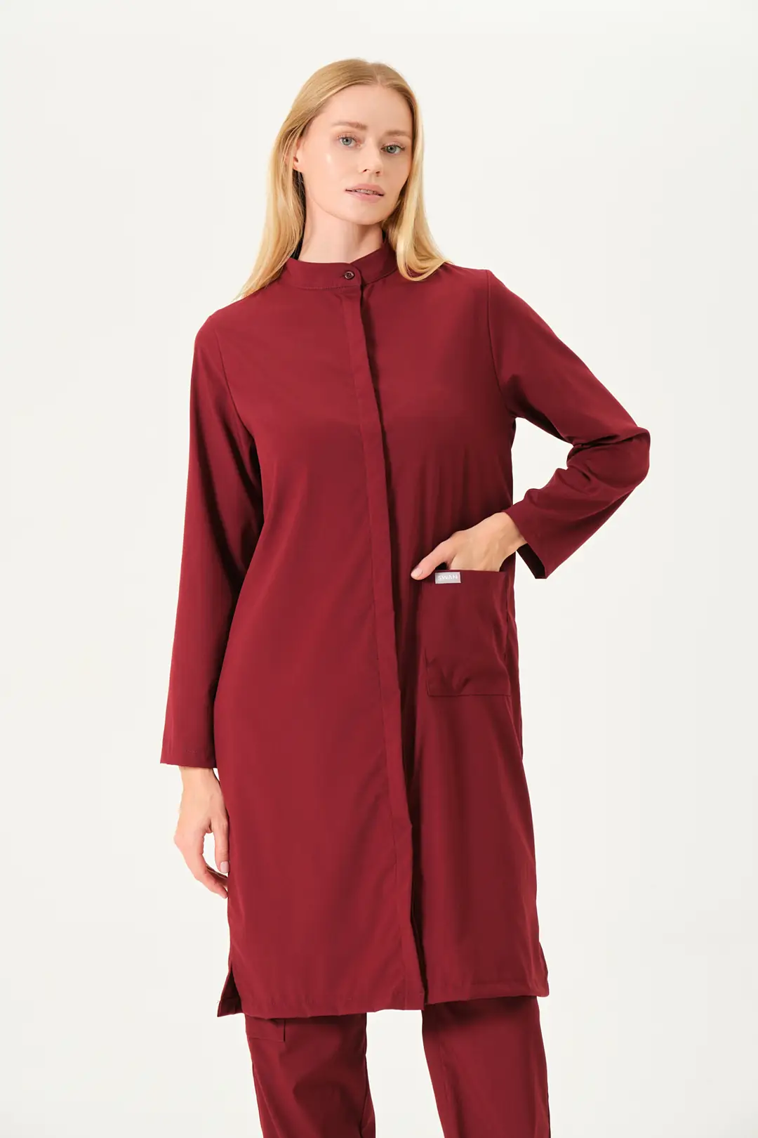 DIVINA- Bordo Tesettür Üst Üniforma - 3