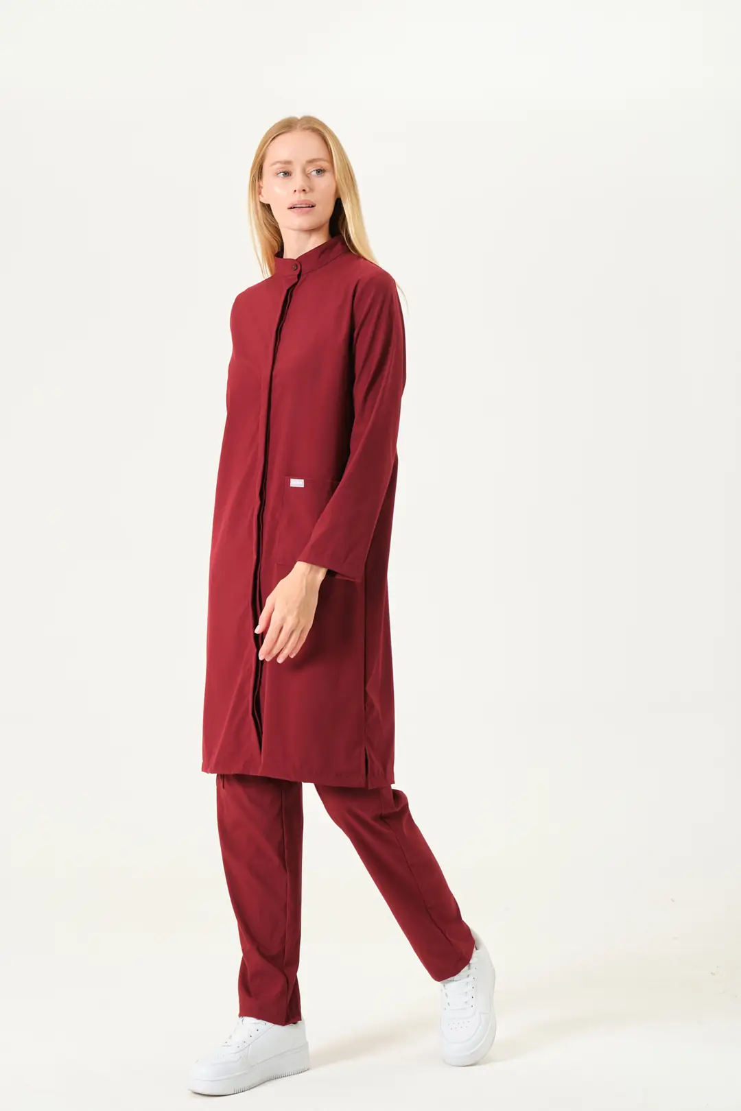 DIVINA- Bordo Tesettür Üst Üniforma - 4