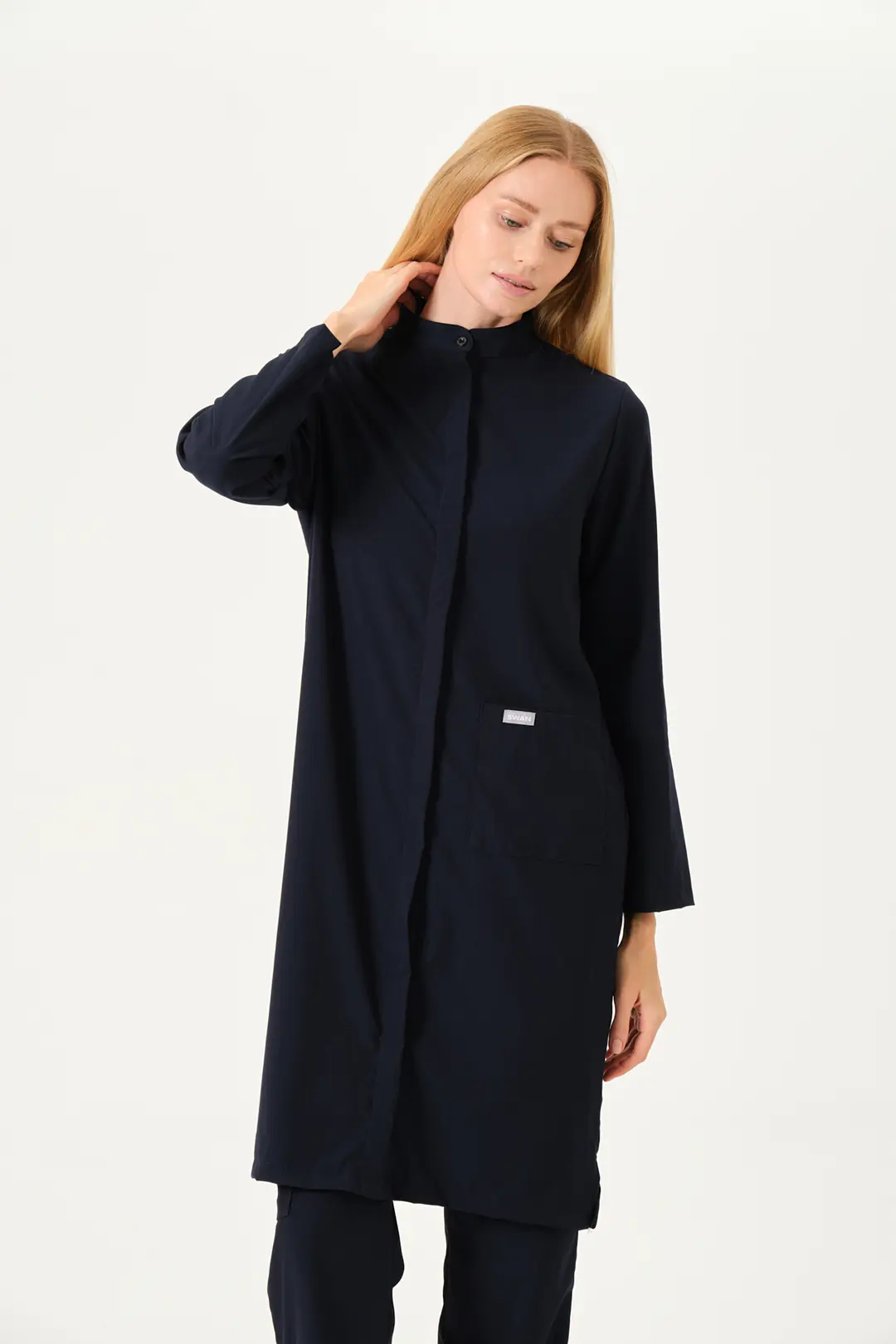 DIVINA- Gece Mavisi  Tesettür Üst Üniforma - 3