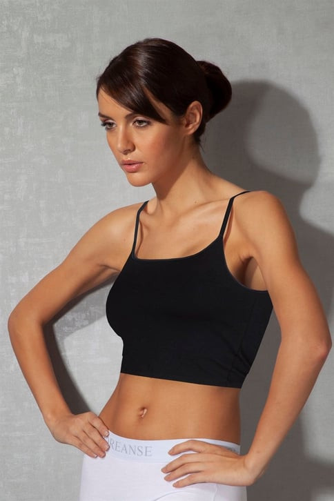 DOREANSE Kadın Ayarlanır İnce Askılı Crop Atlet 9405