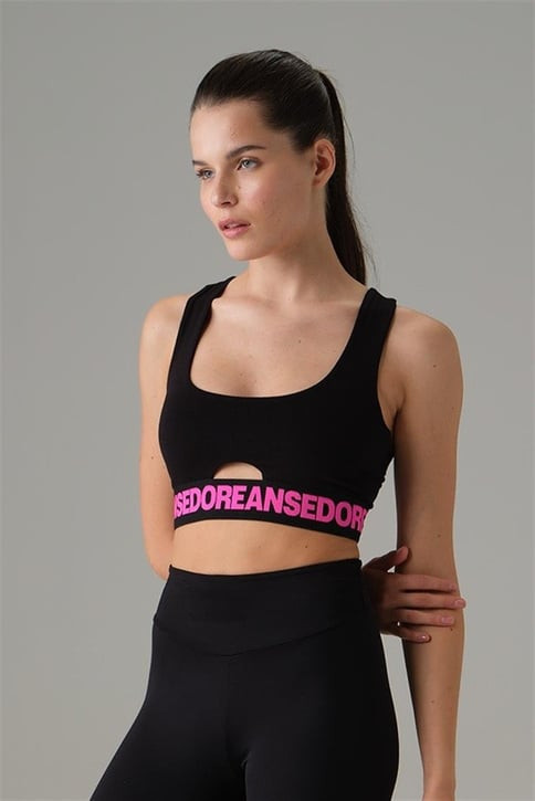 DOREANSE Kadın Siyah Pencere Detaylı Spor Sütyen 5582