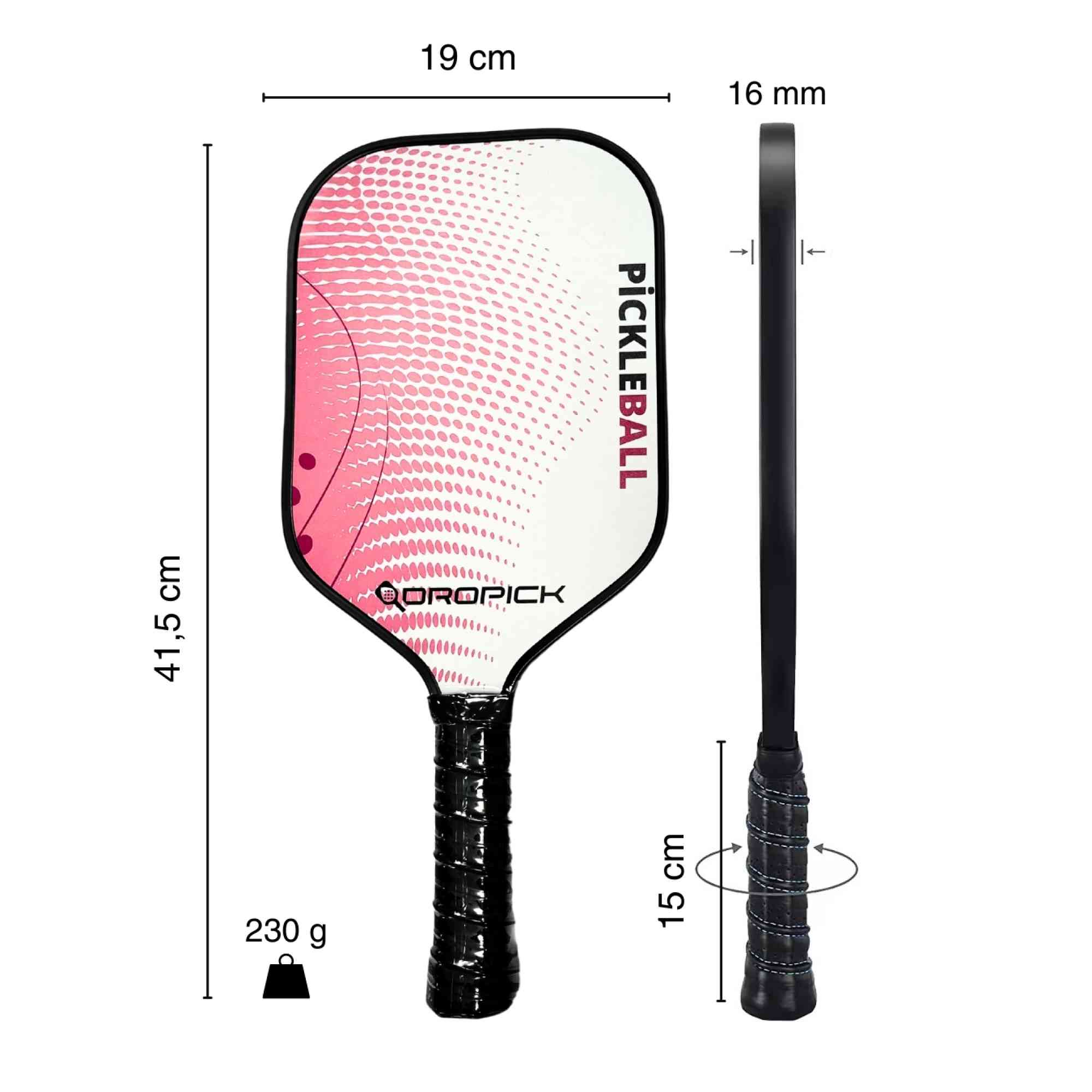 Dropick Balance Elite Serisi Karbon Fiber Yetişkin Pickleball Raketi - 3