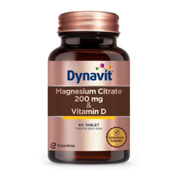 Dynavit Magnesium Citrate 200 Mg & Vitamin D 60 Tablet