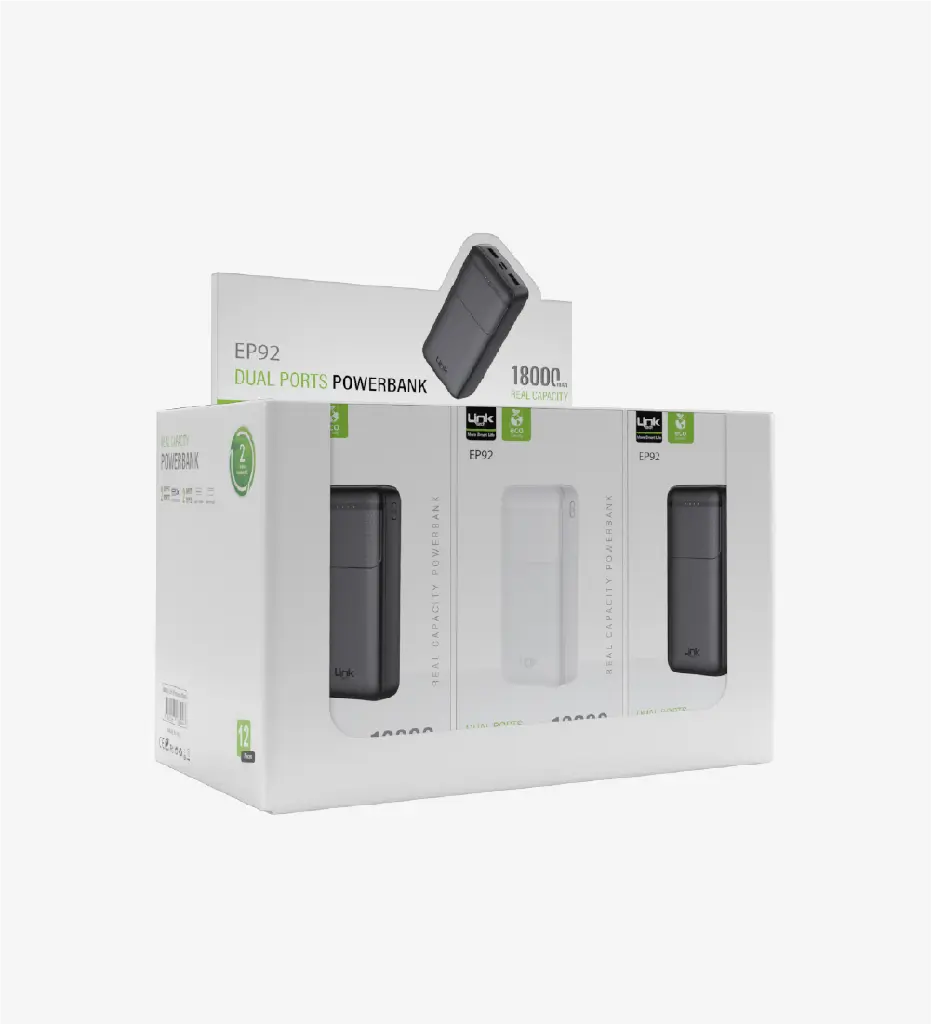 EP92 Strong ECO Friendly 18000mAh Powerbank Package