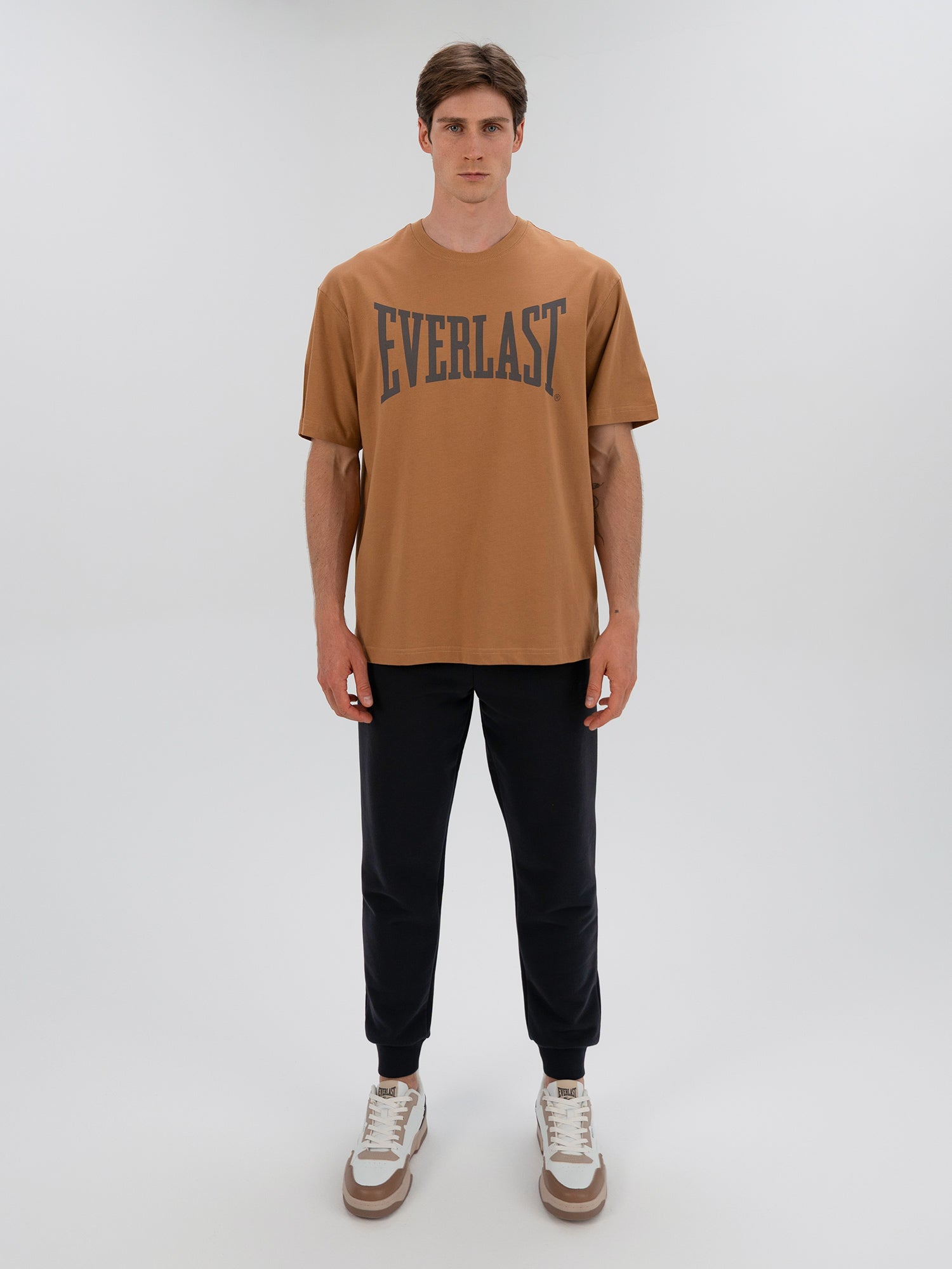Ever Classics Comfort Logo Koyu Bej Erkek Tişört - 4