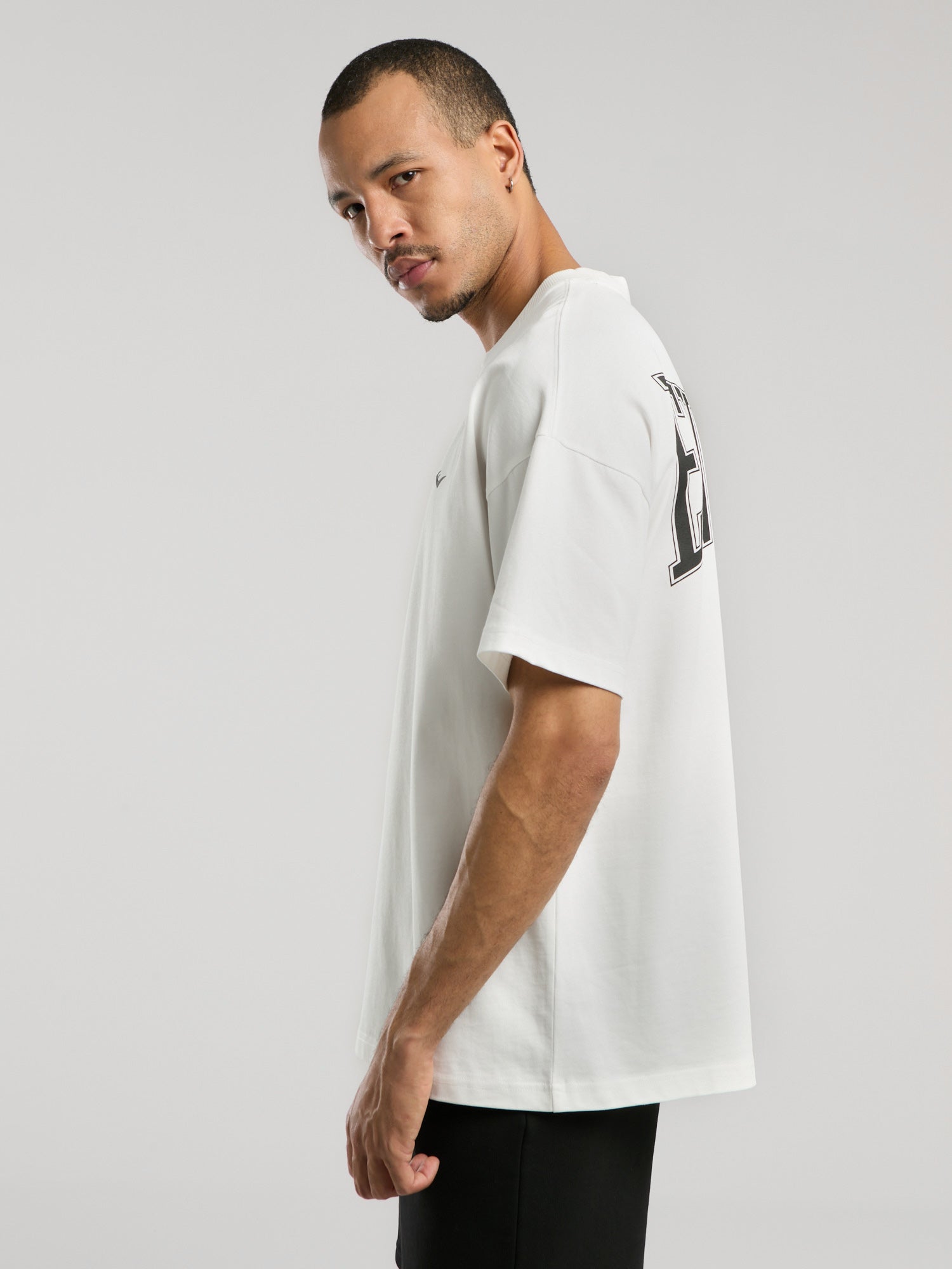 Ever Classics Oversize Arkası Baskılı Beyaz Erkek Tişört - 5