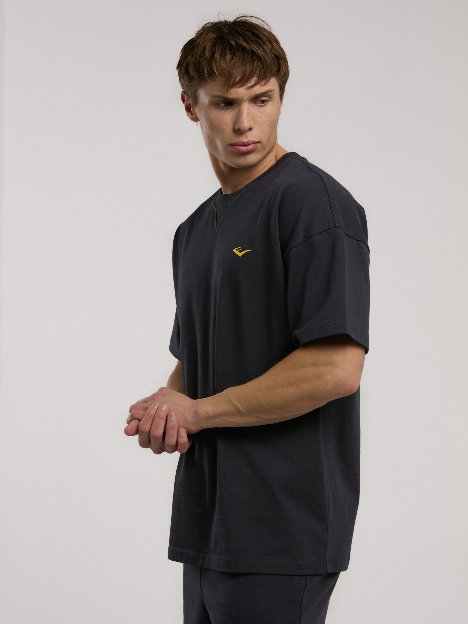 Ever Classics Oversize Arkası Baskılı Füme Erkek Tişört - 4