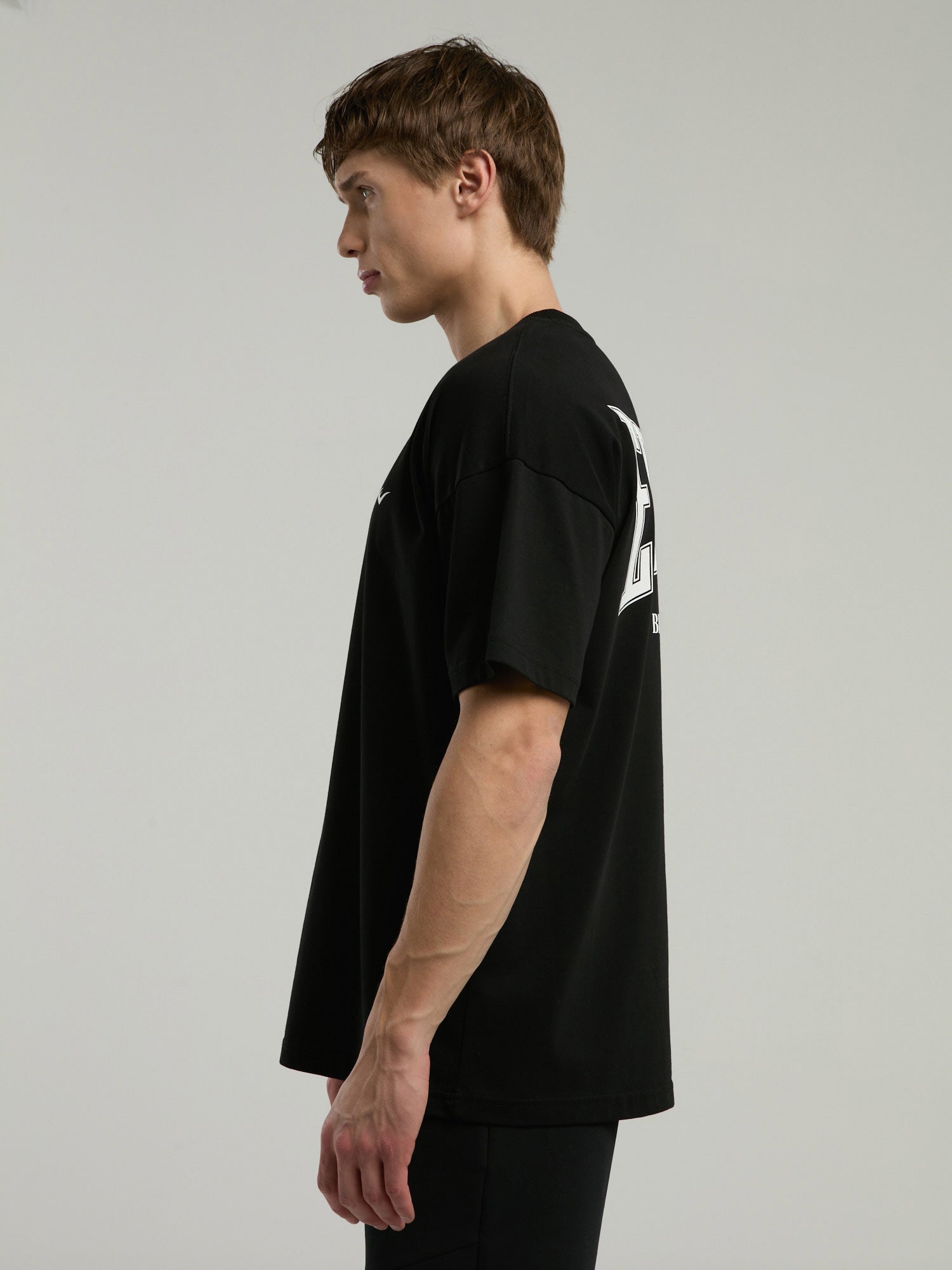 Ever Classics Oversize Arkası Baskılı  Siyah Erkek Tişört - 4