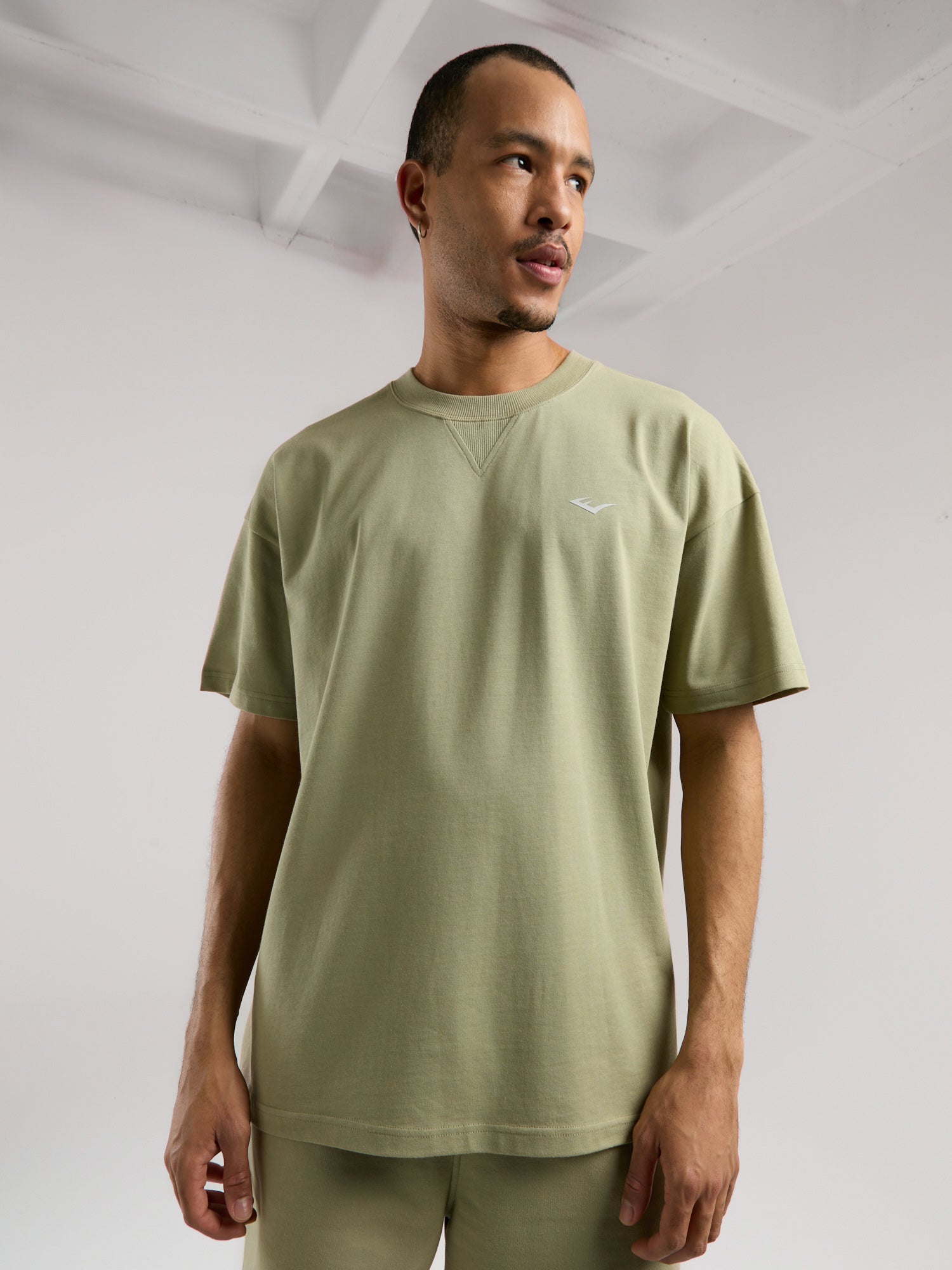 Ever Classics Oversize Arkası Baskılı  Yeşil Erkek Tişört - 5