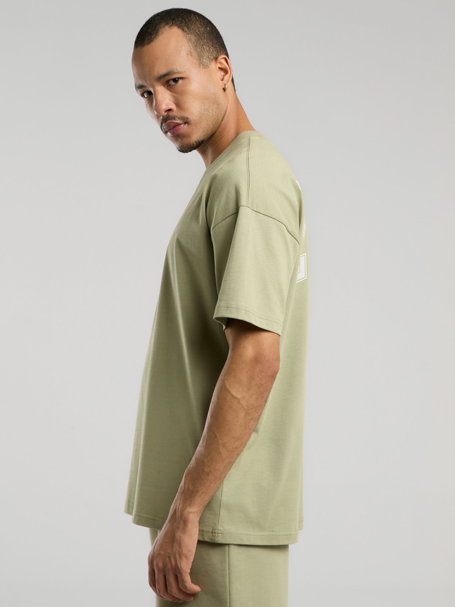 Ever Classics Oversize Arkası Baskılı  Yeşil Erkek Tişört - 6