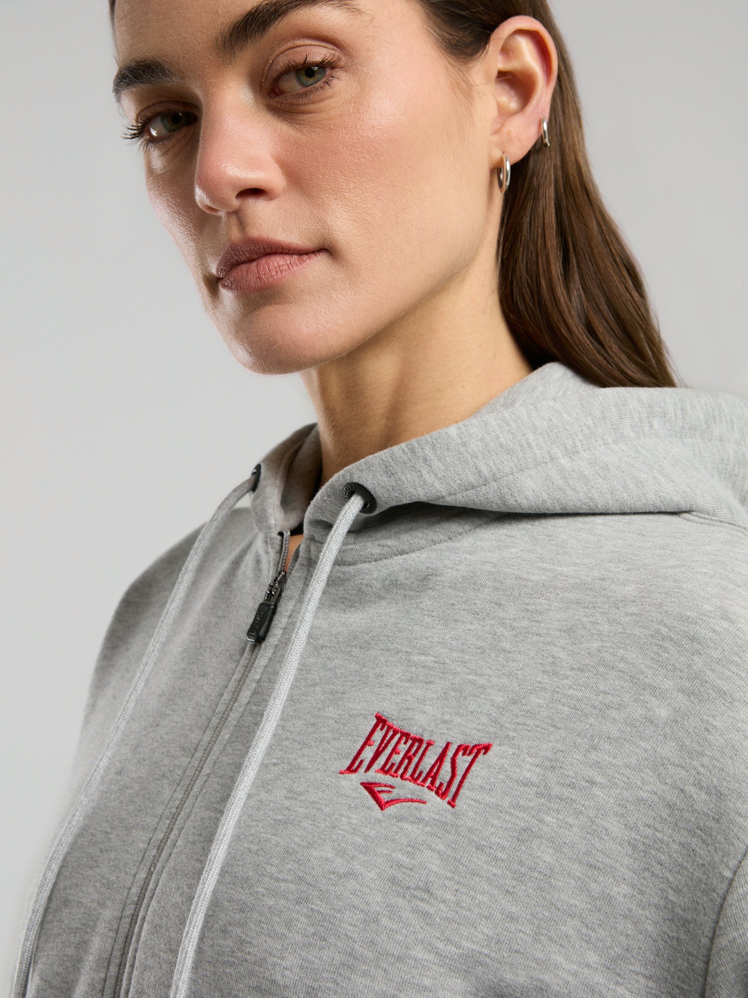 Ever Classics Wmn Gri Melanj Kadın Kapüşonlu Full Zip Sweatshirt - 8