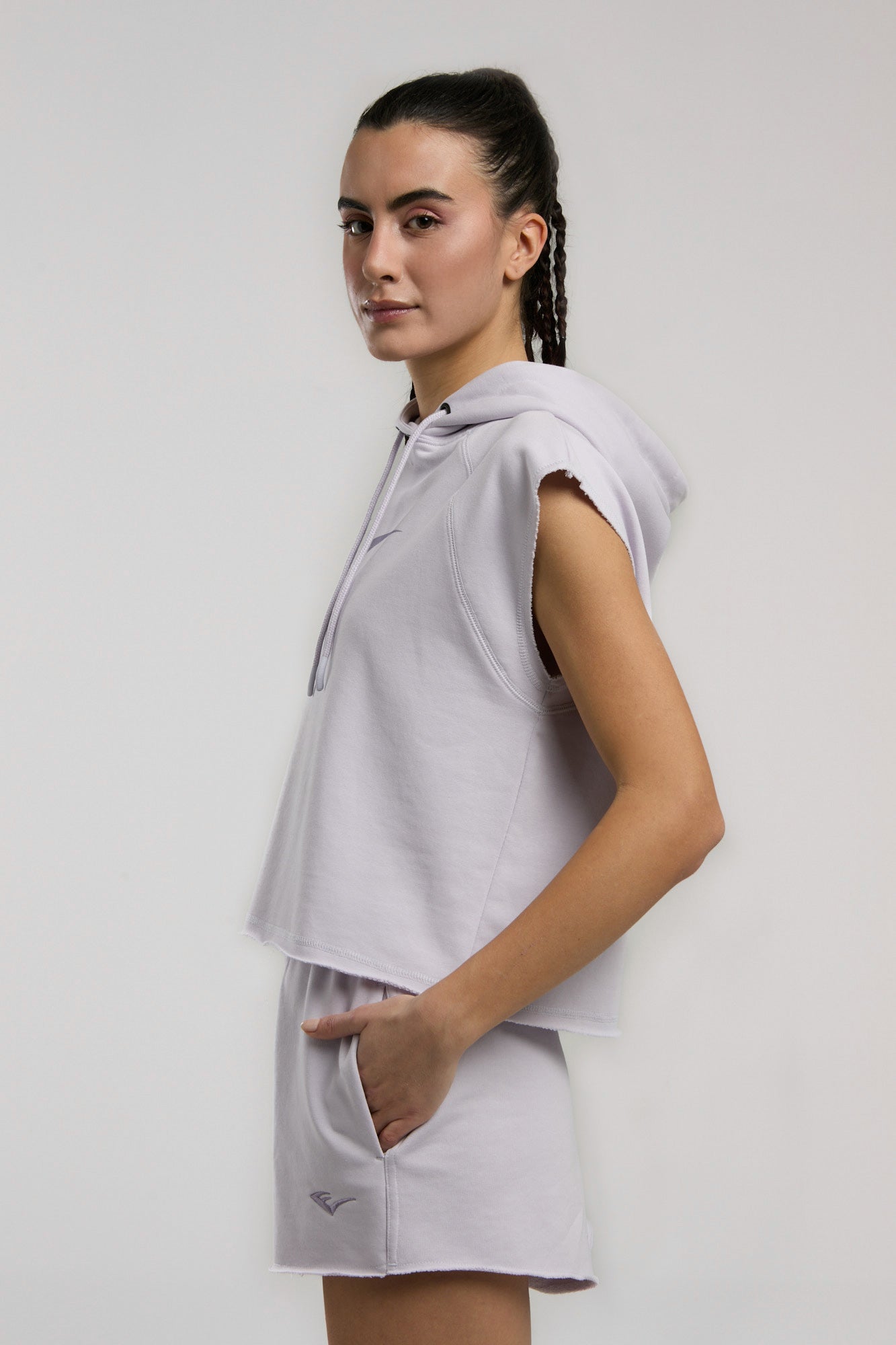 Ever Classics Wmn Lila Kadın Crop Kapüşonlu Kolsuz Sweatshirt - 5