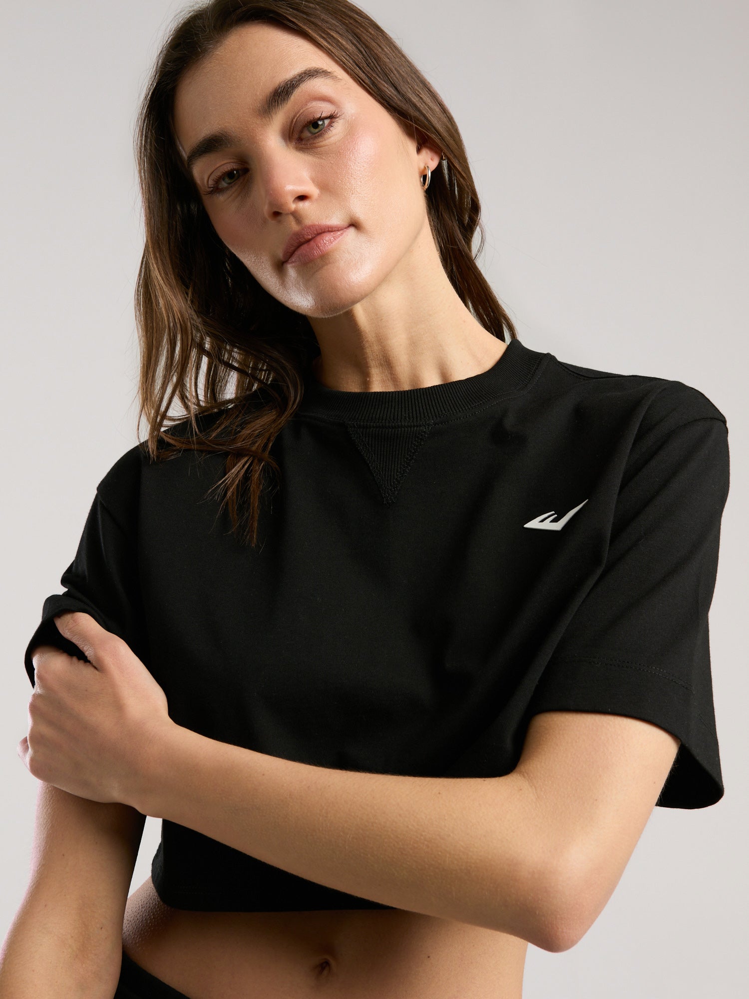 Ever Classics Wmn Comfort Siyah Kadın Crop Tişört - 4