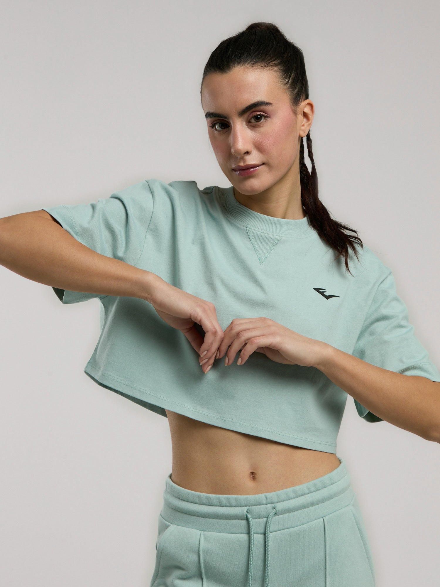 Ever Classics Wmn Comfort Su Yeşili Kadın Crop Tişört - 4