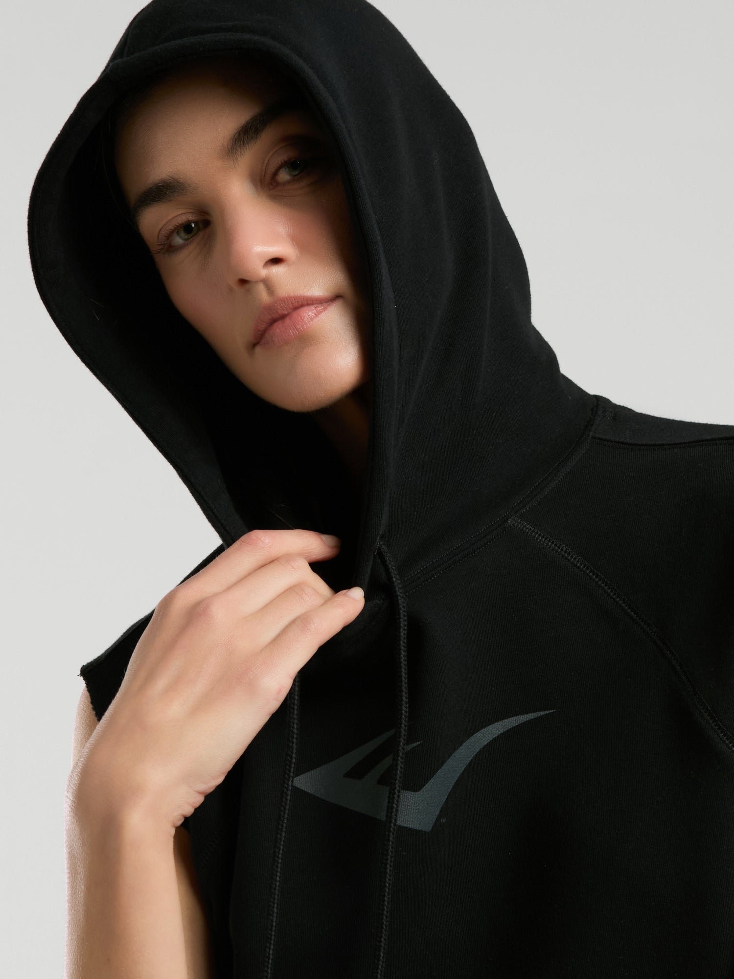 Ever Classics Wmn Siyah Kadın Crop Kapüşonlu Kolsuz Sweatshirt - 5