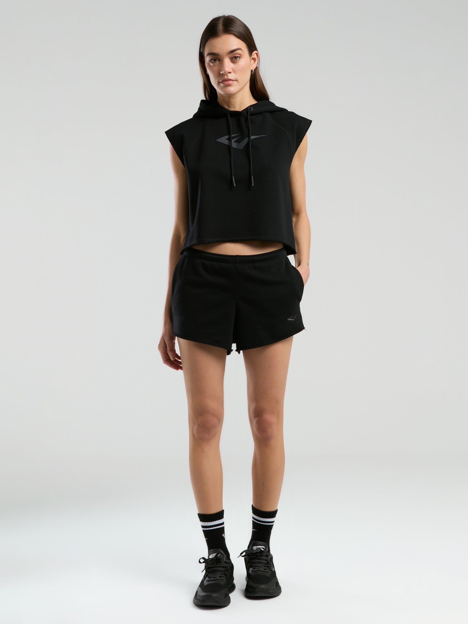 Ever Classics Wmn Siyah Kadın Crop Kapüşonlu Kolsuz Sweatshirt - 7