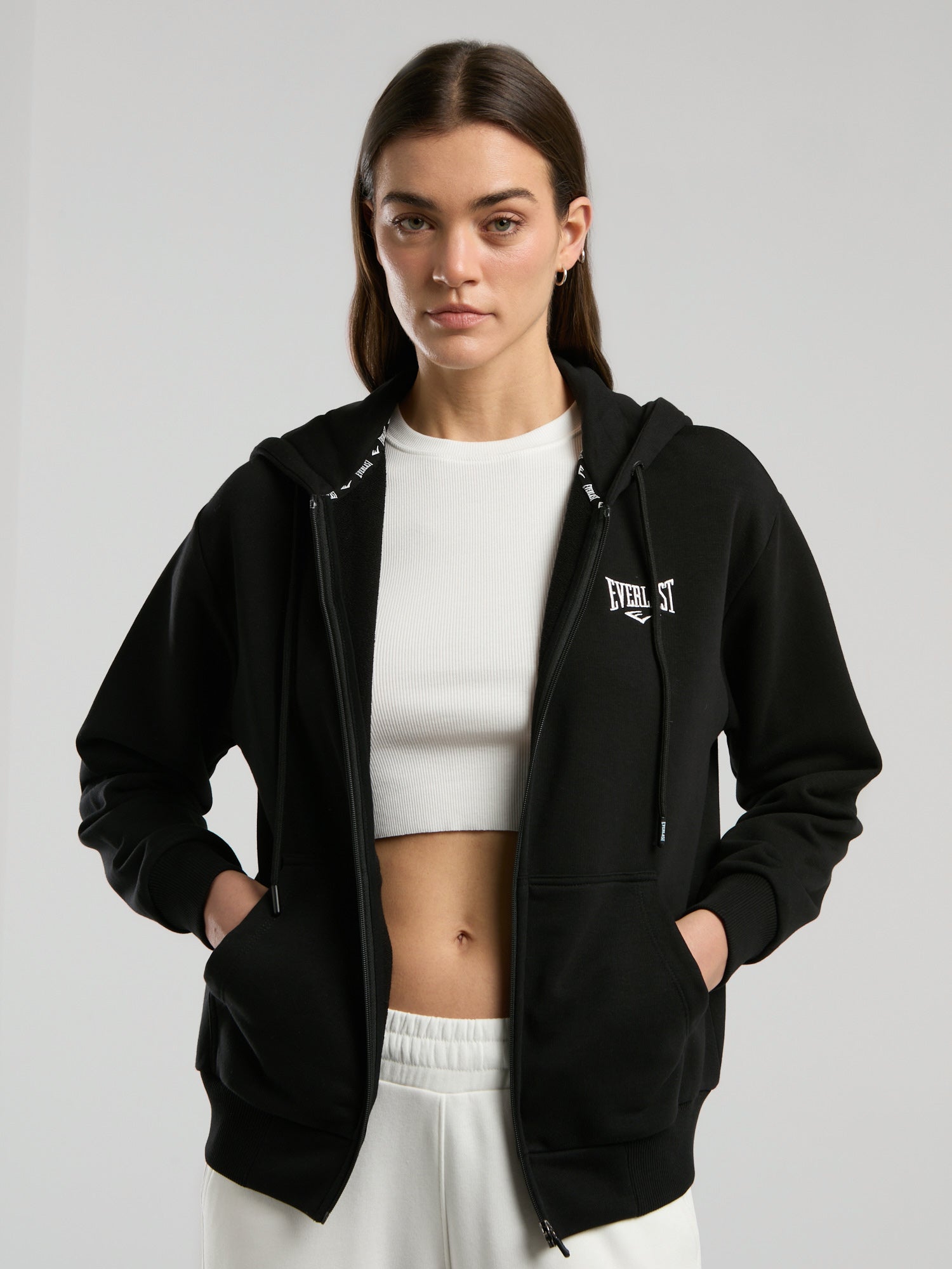 Ever Classics Wmn Siyah Kadın Kapüşonlu Full Zip Sweatshirt