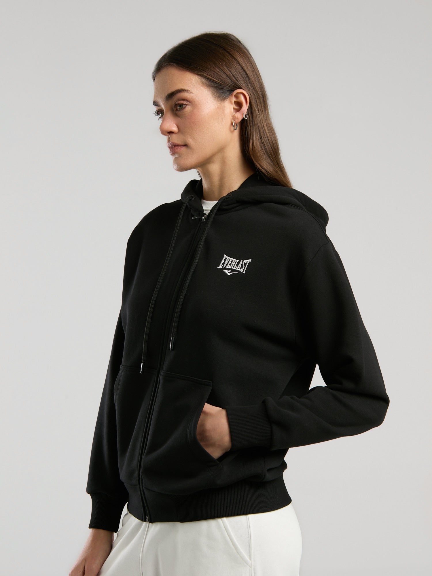 Ever Classics Wmn Siyah Kadın Kapüşonlu Full Zip Sweatshirt - 5